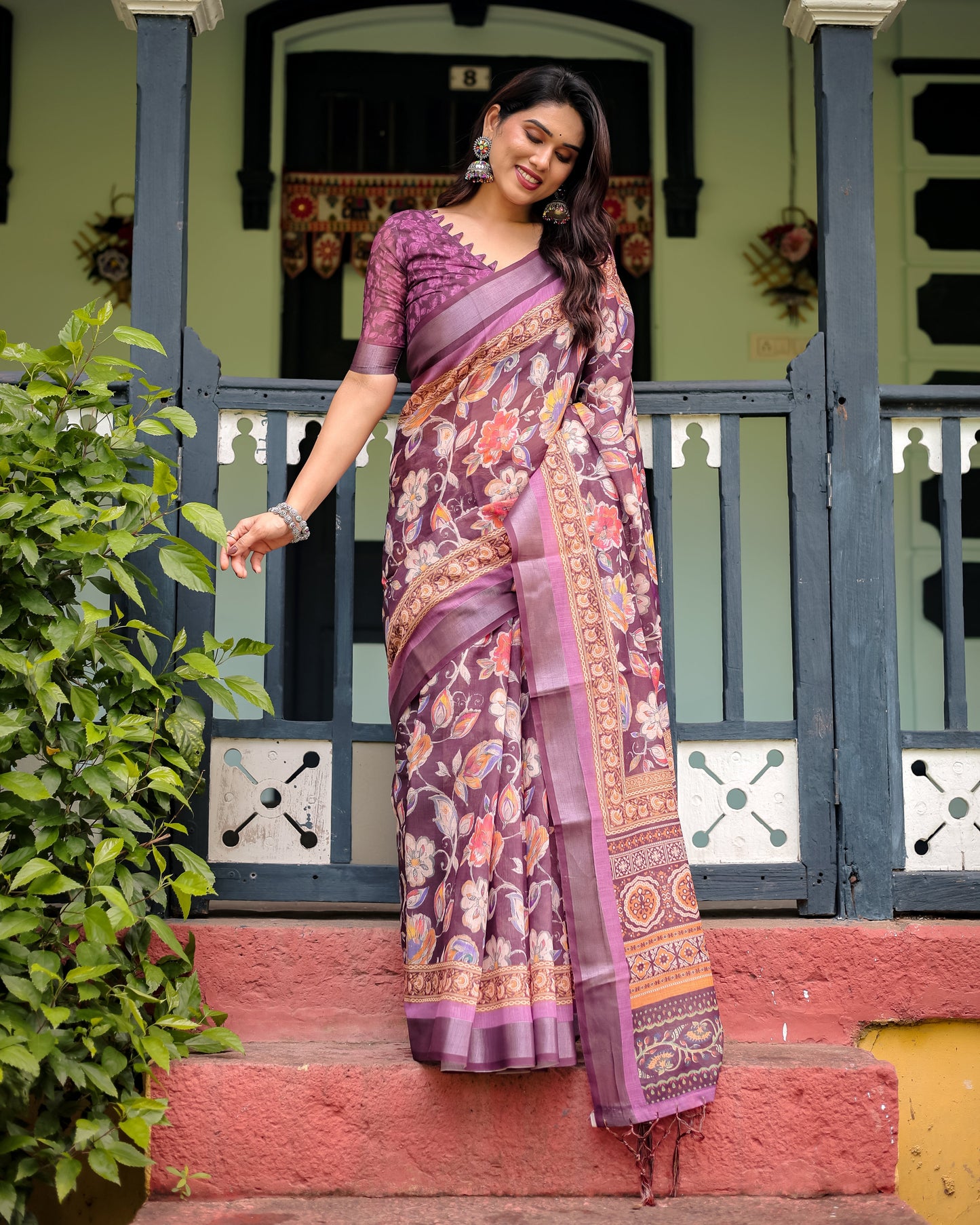 KASHVI PURE LINEN SAREE