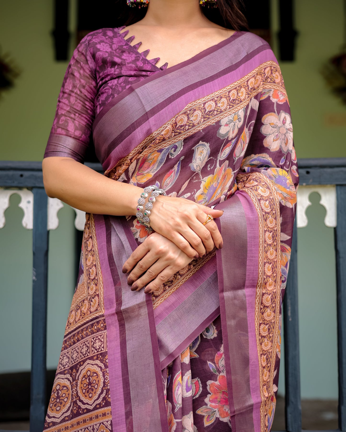 KASHVI PURE LINEN SAREE