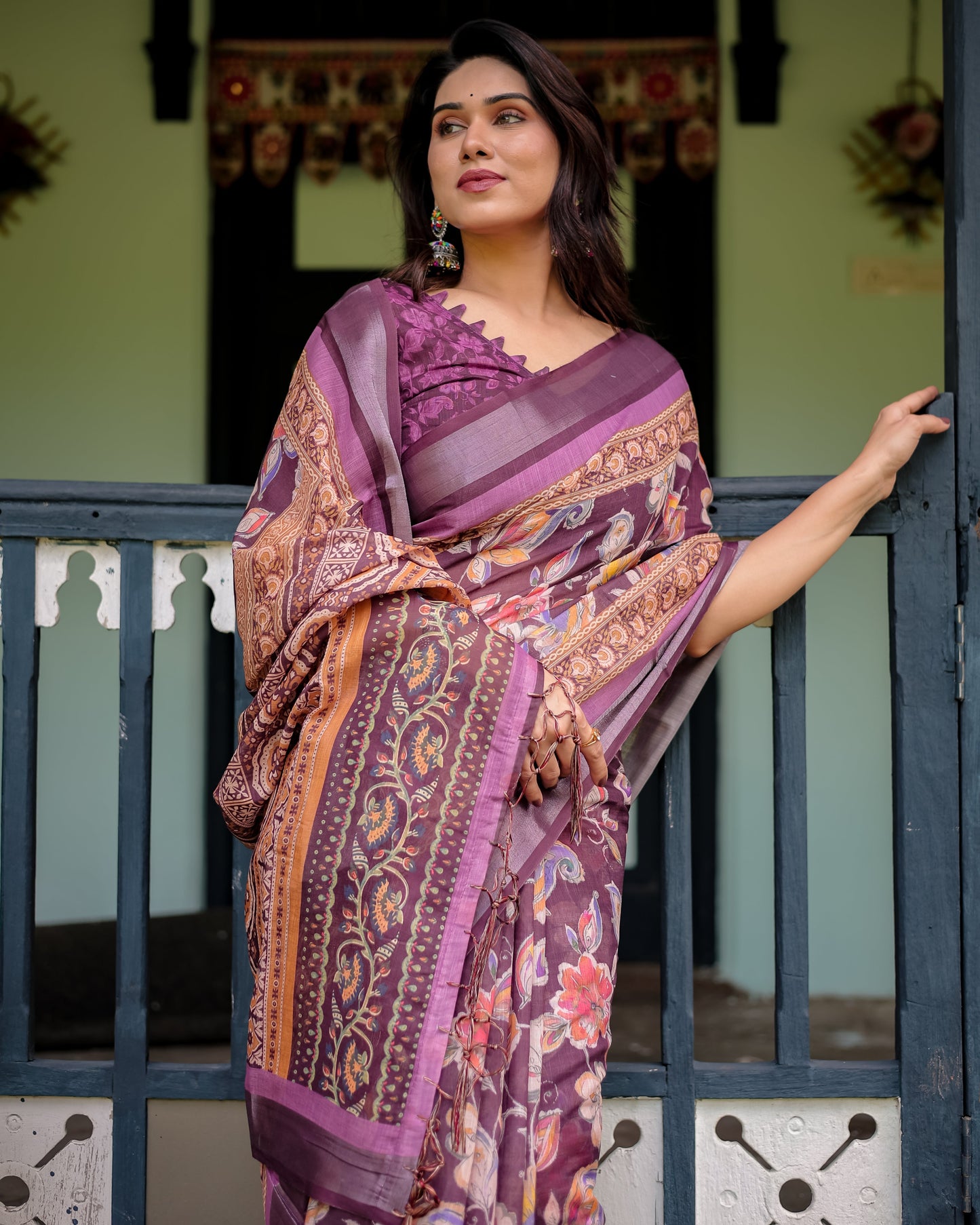 KASHVI PURE LINEN SAREE