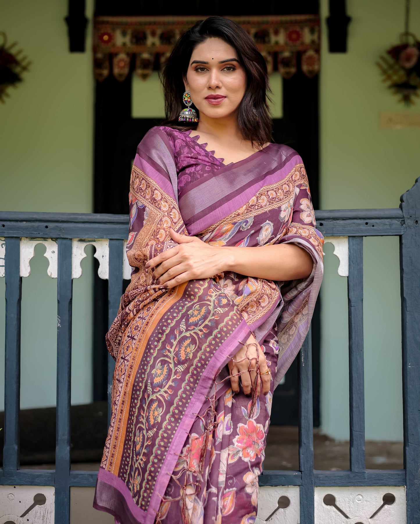 KASHVI PURE LINEN SAREE