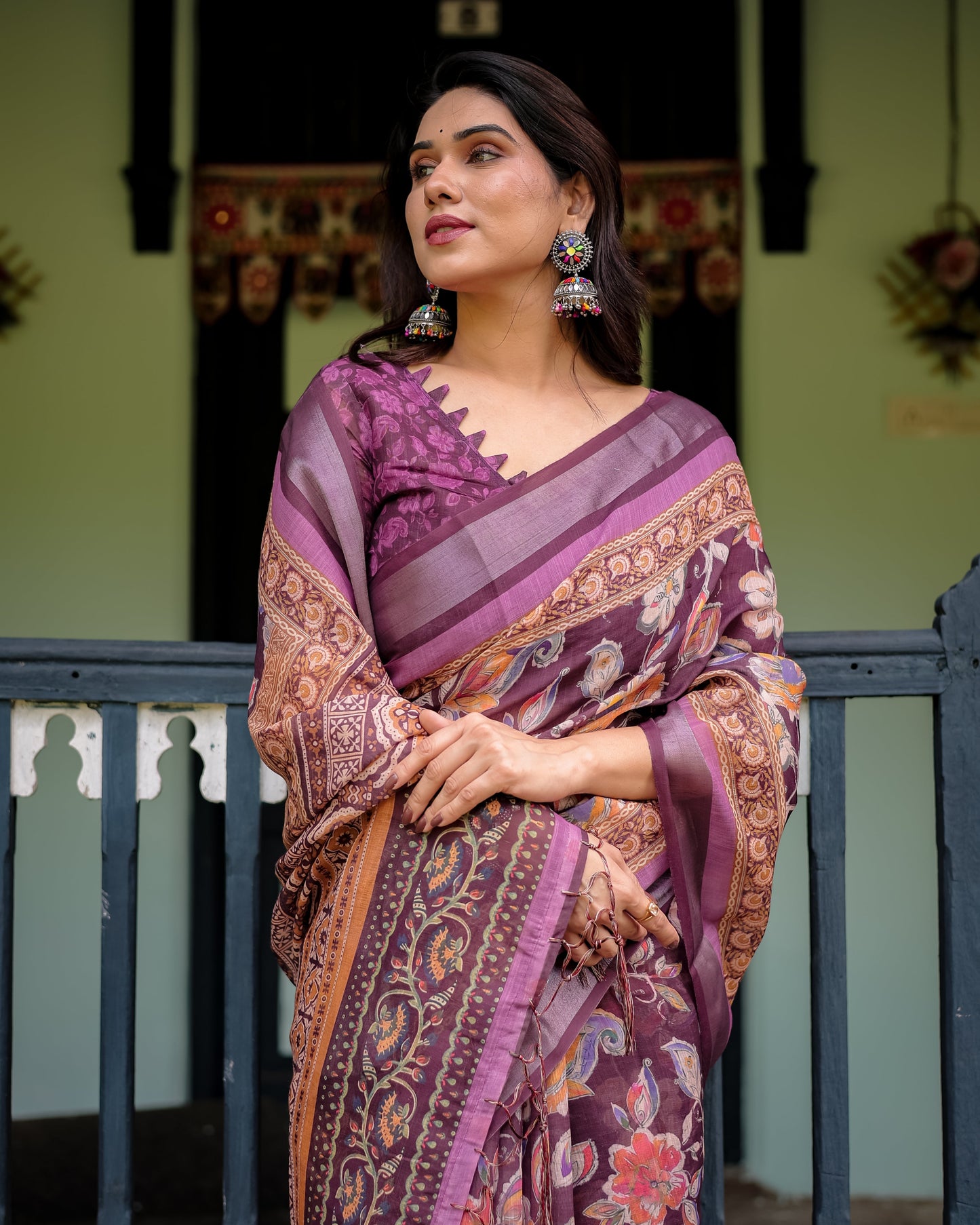 KASHVI PURE LINEN SAREE