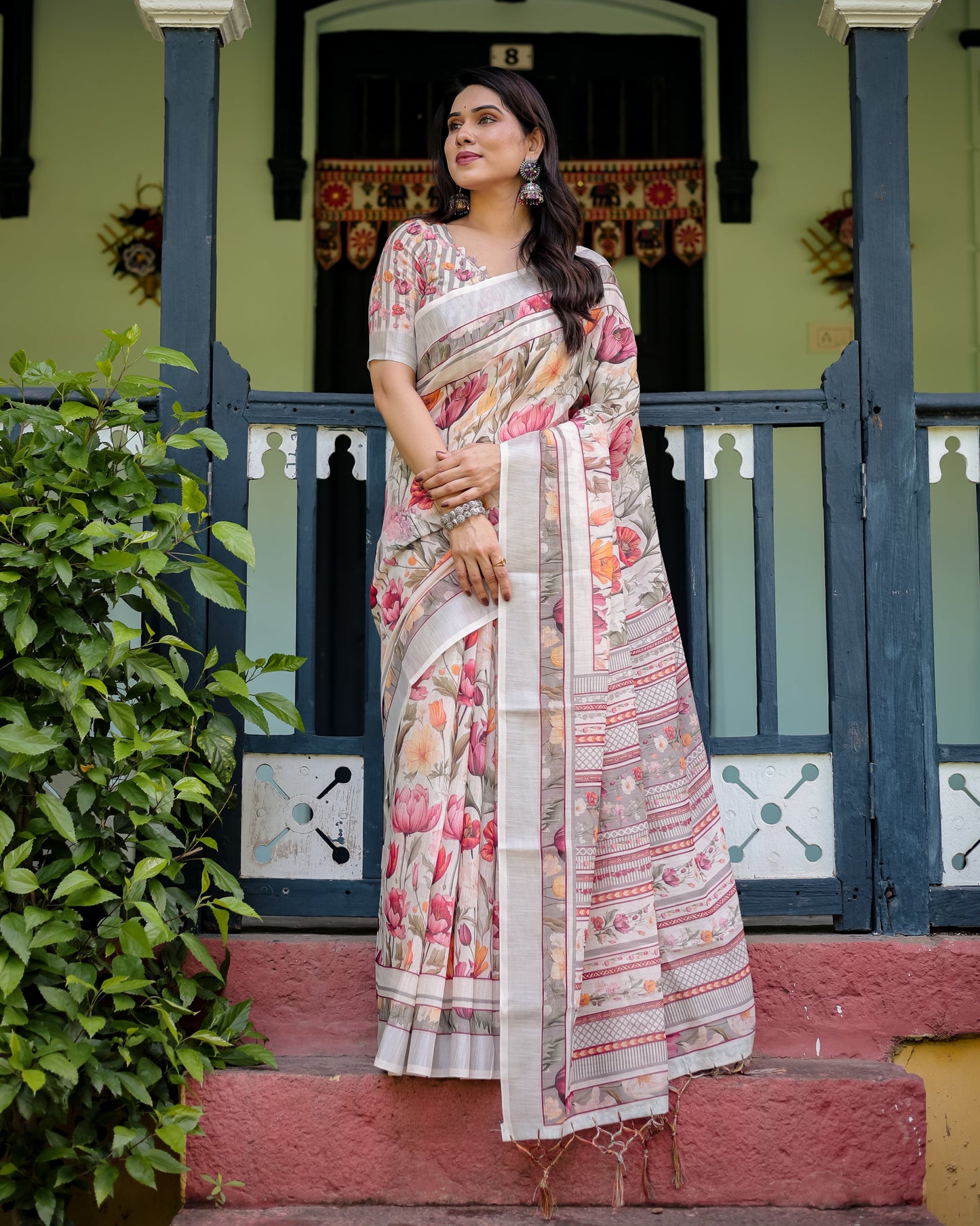 KASHVI PURE LINEN SAREE