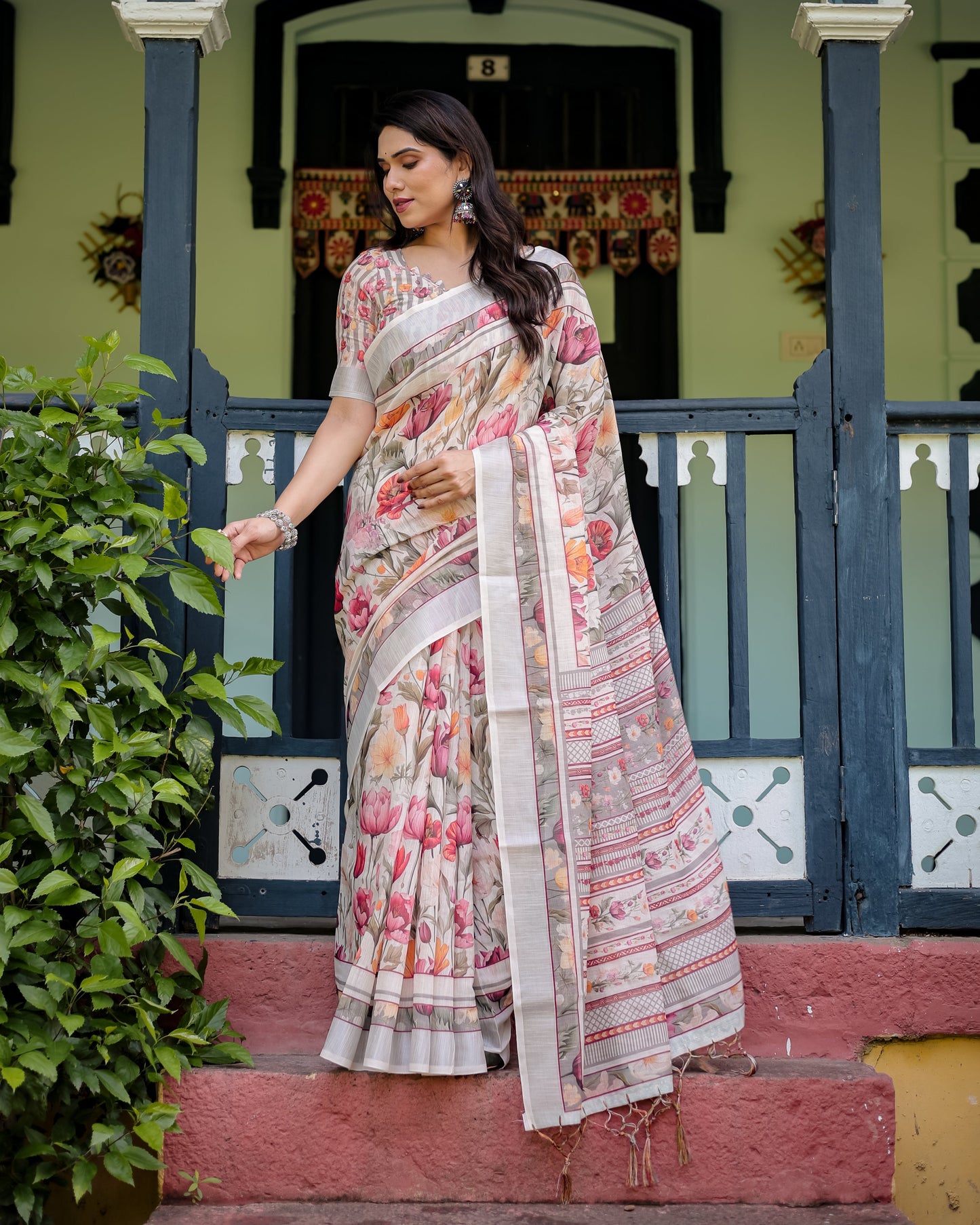KASHVI PURE LINEN SAREE