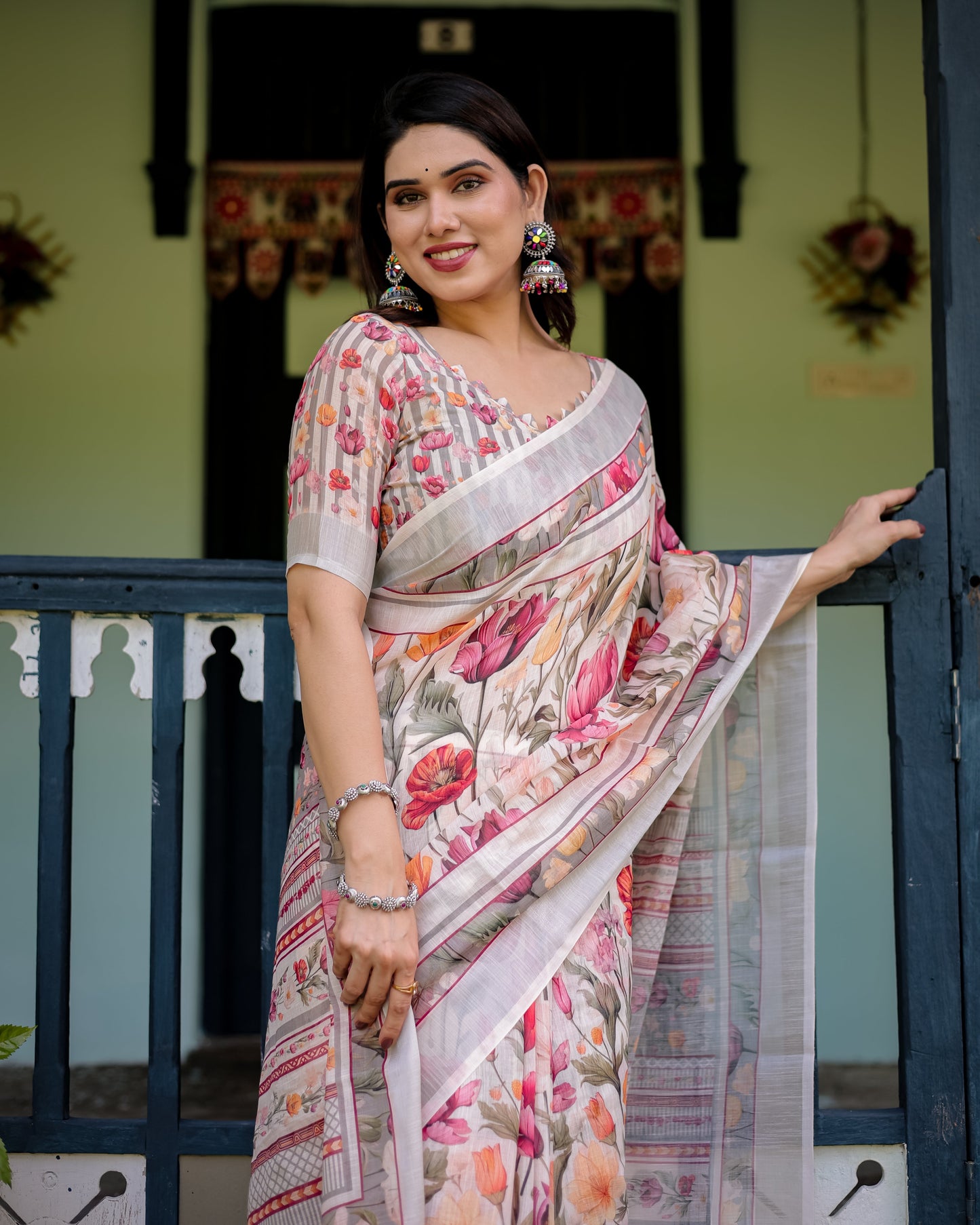 KASHVI PURE LINEN SAREE