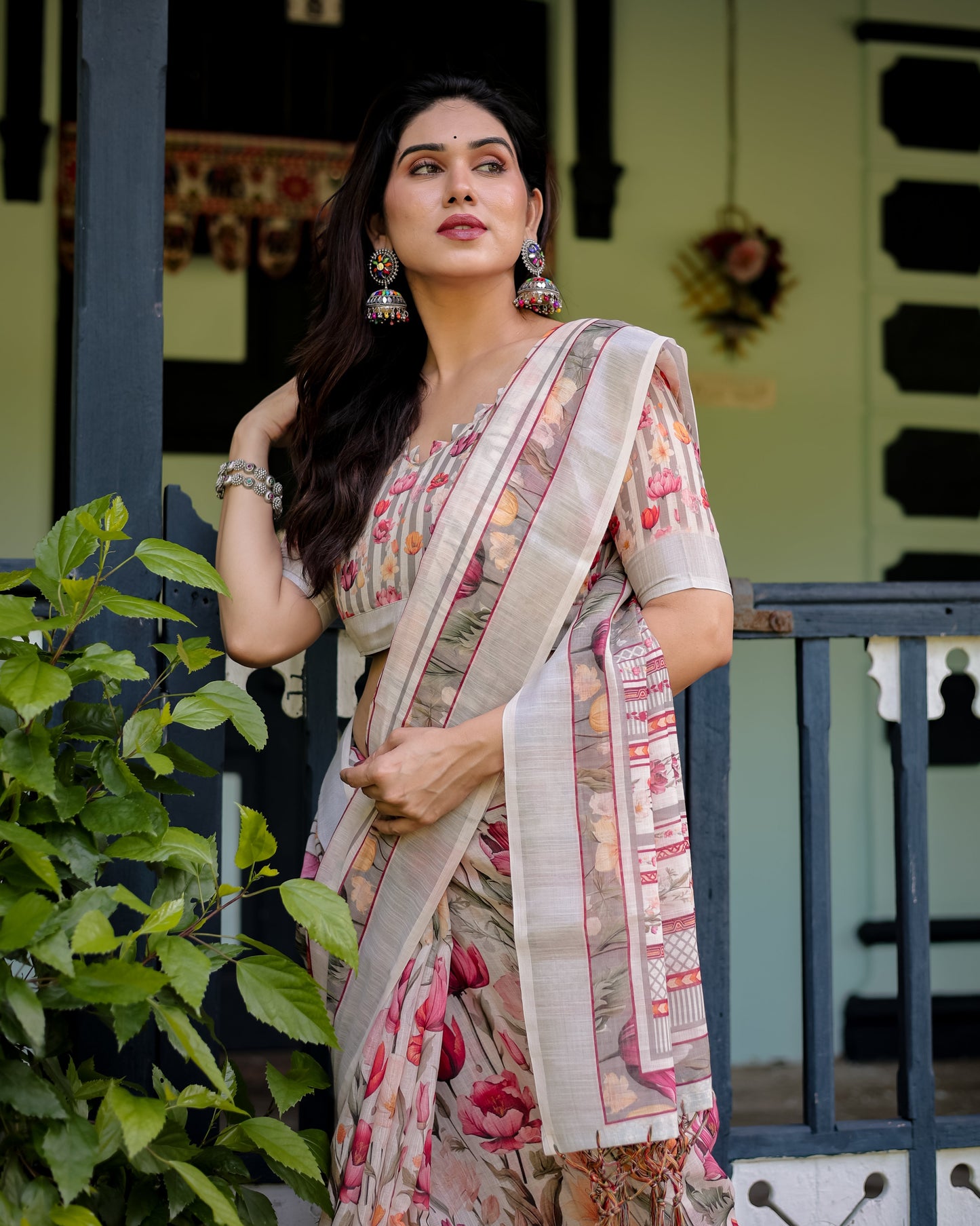 KASHVI PURE LINEN SAREE