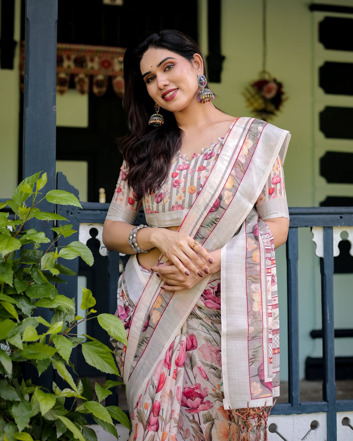KASHVI PURE LINEN SAREE