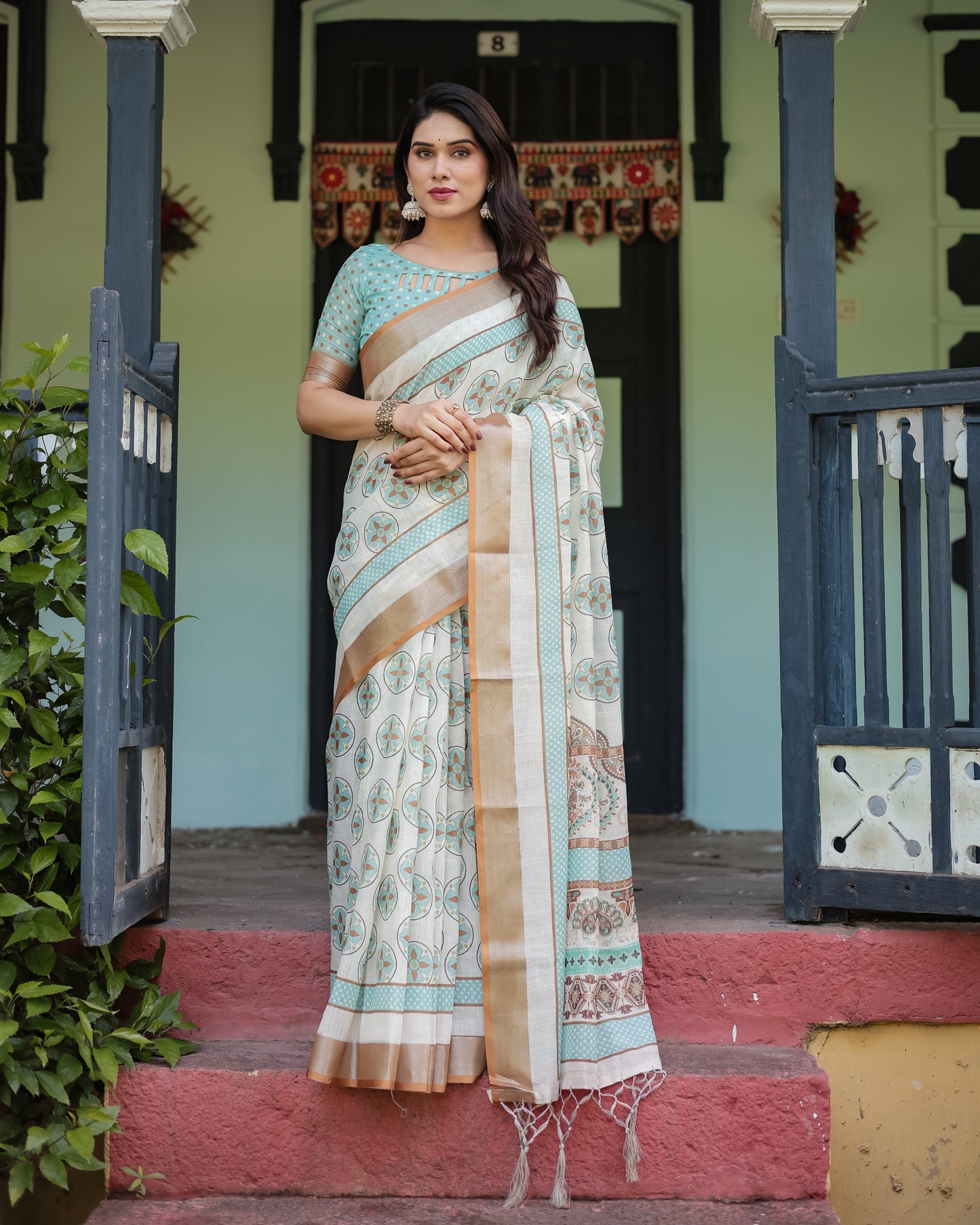 KASHVI PURE LINEN SAREE