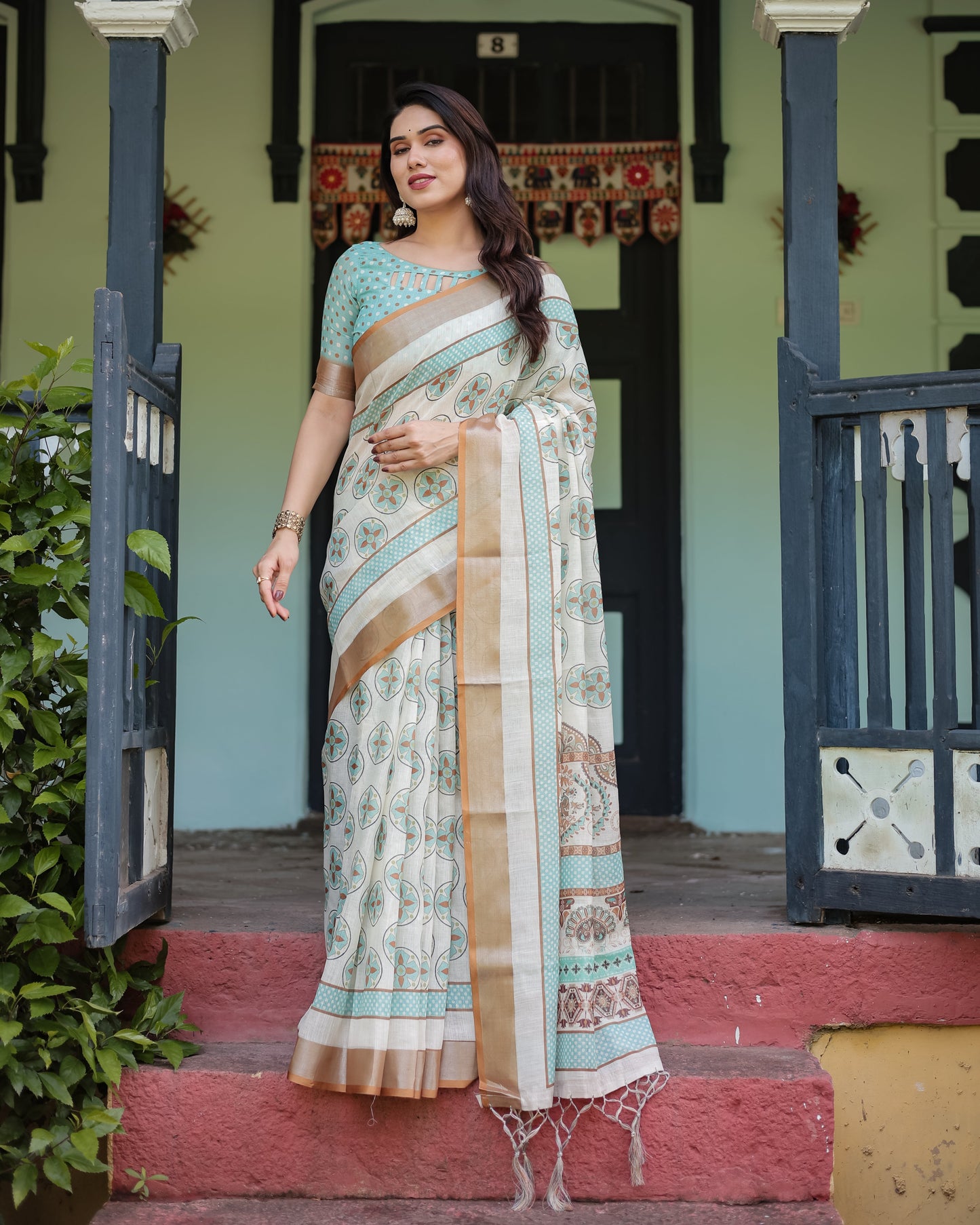 KASHVI PURE LINEN SAREE