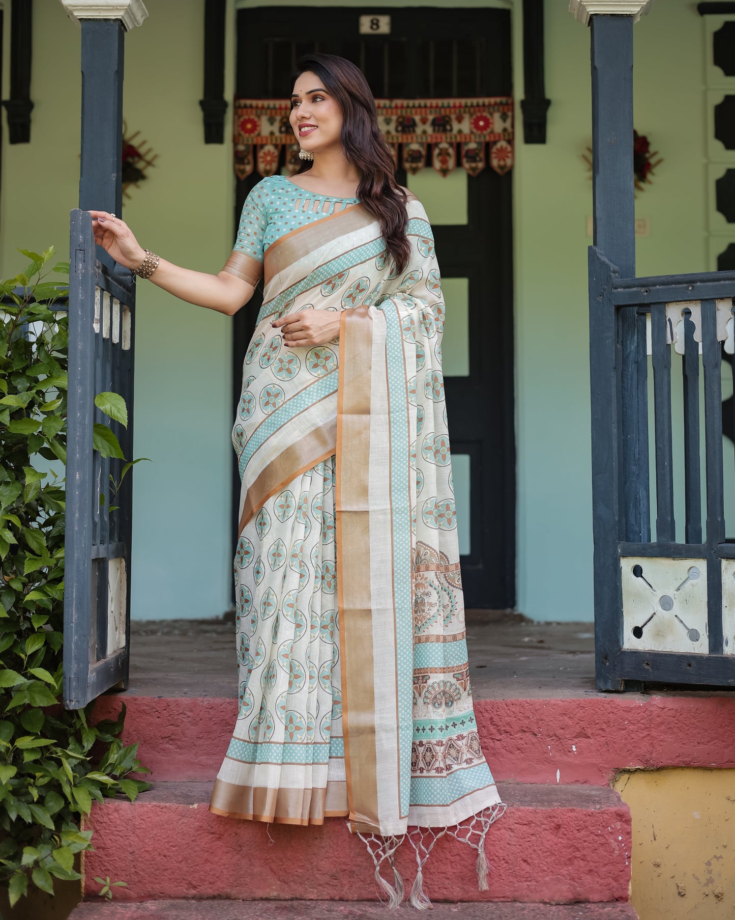 KASHVI PURE LINEN SAREE