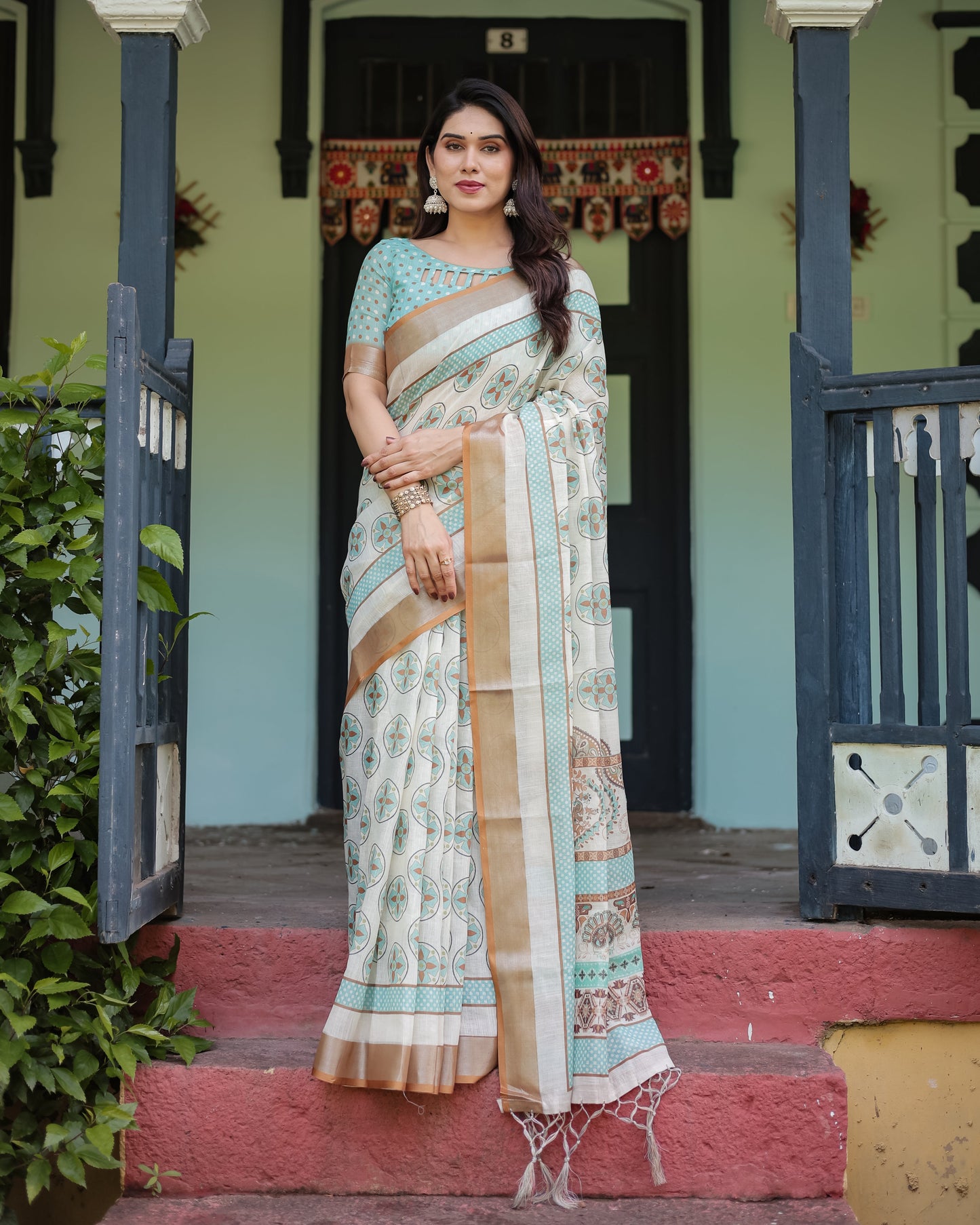 KASHVI PURE LINEN SAREE