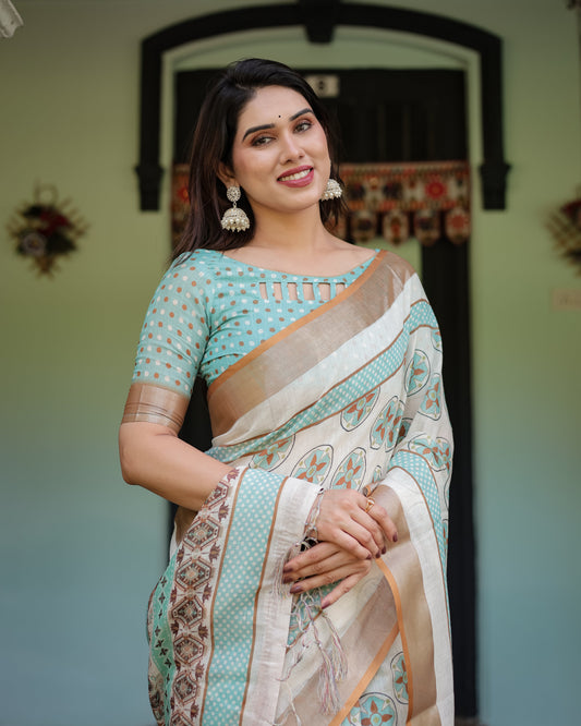 KASHVI PURE LINEN SAREE
