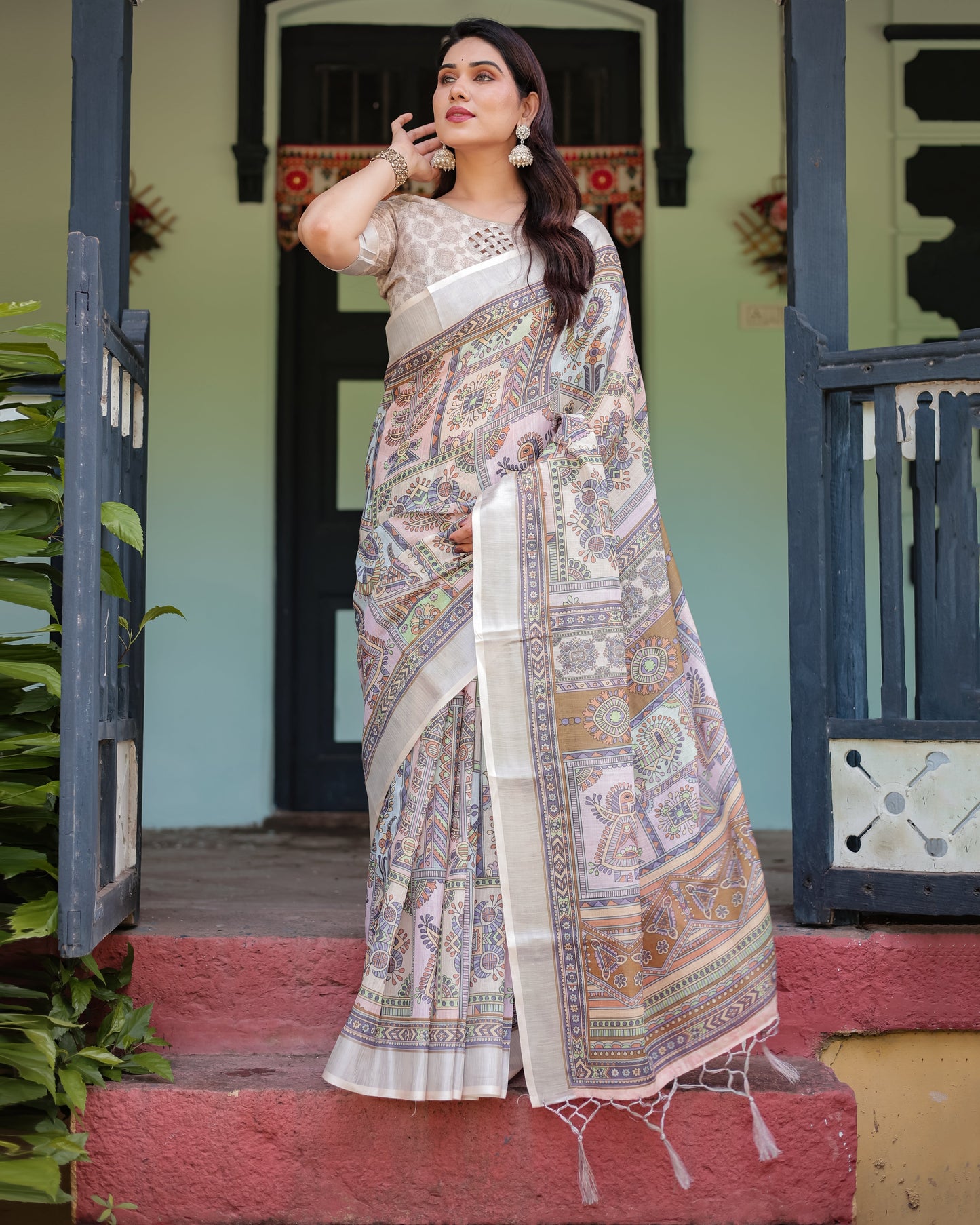 KASHVI PURE LINEN SAREE