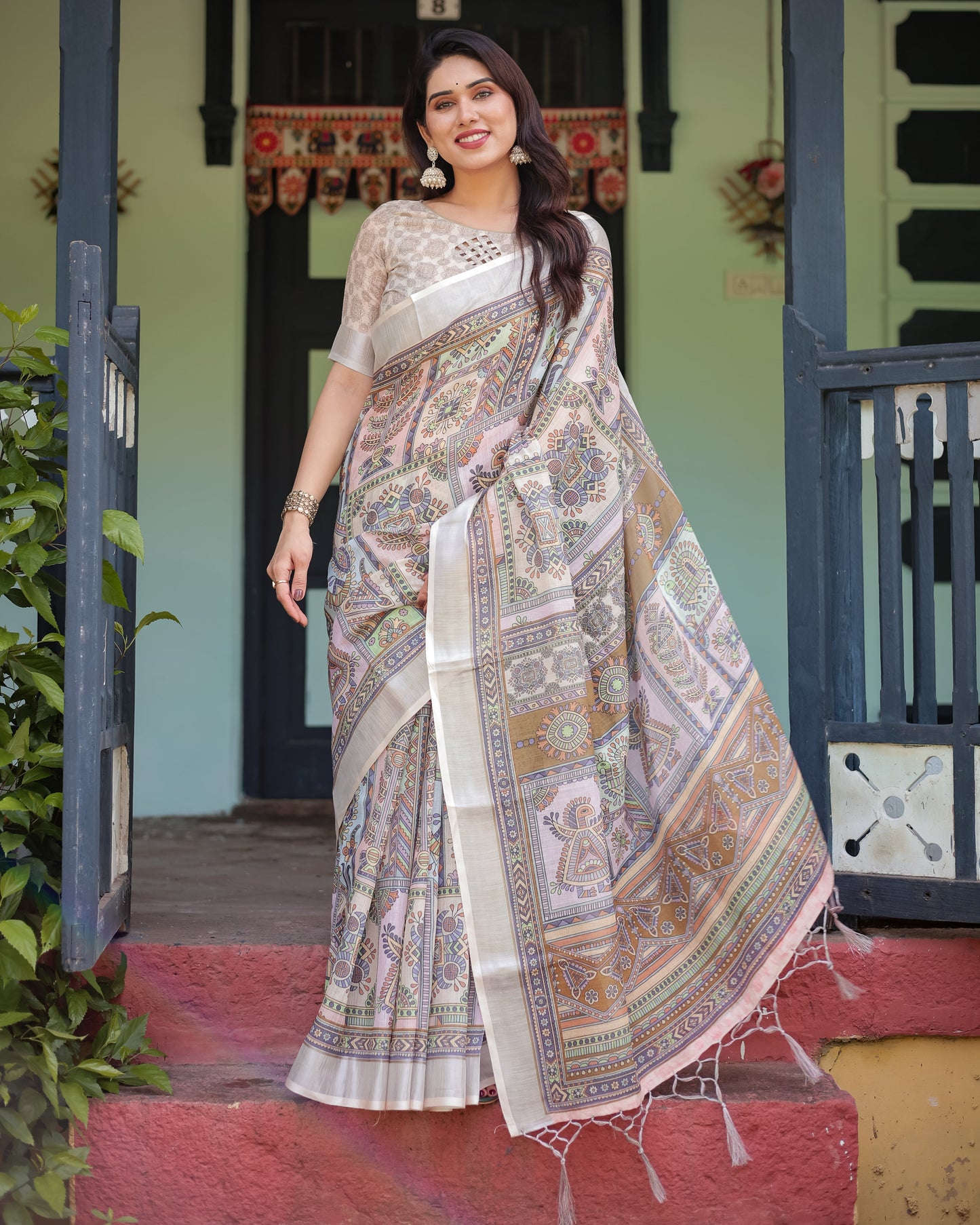 KASHVI PURE LINEN SAREE