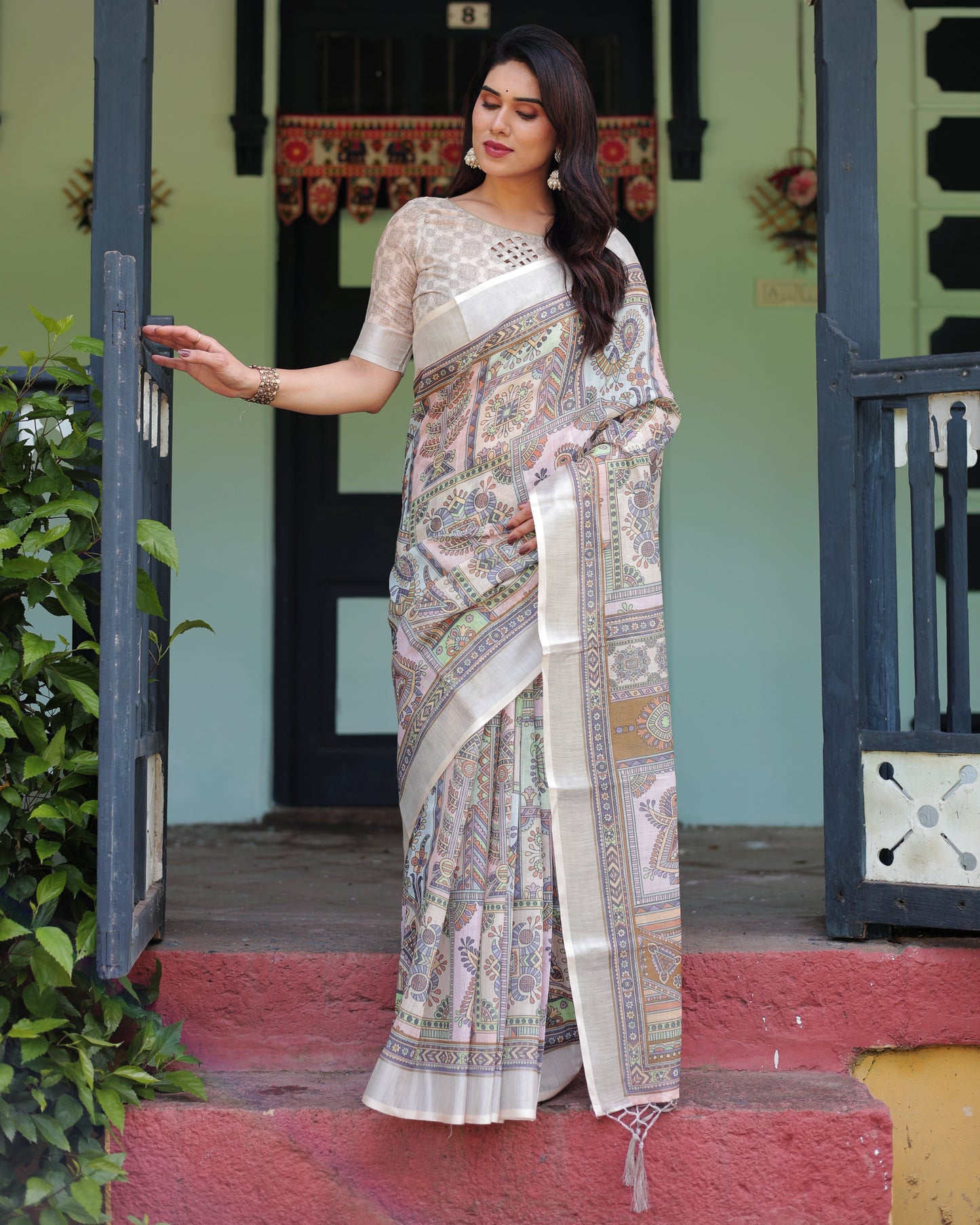 KASHVI PURE LINEN SAREE