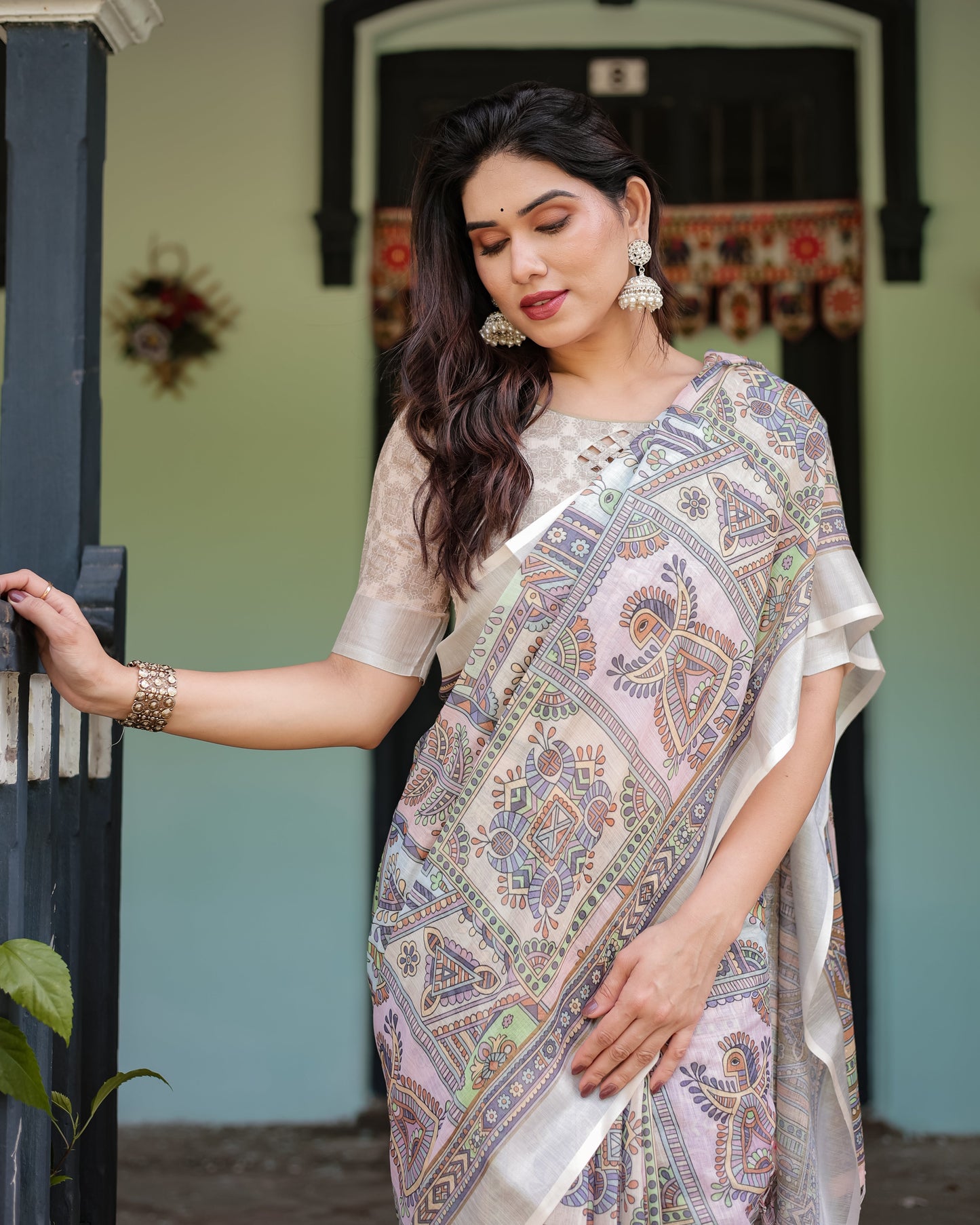KASHVI PURE LINEN SAREE
