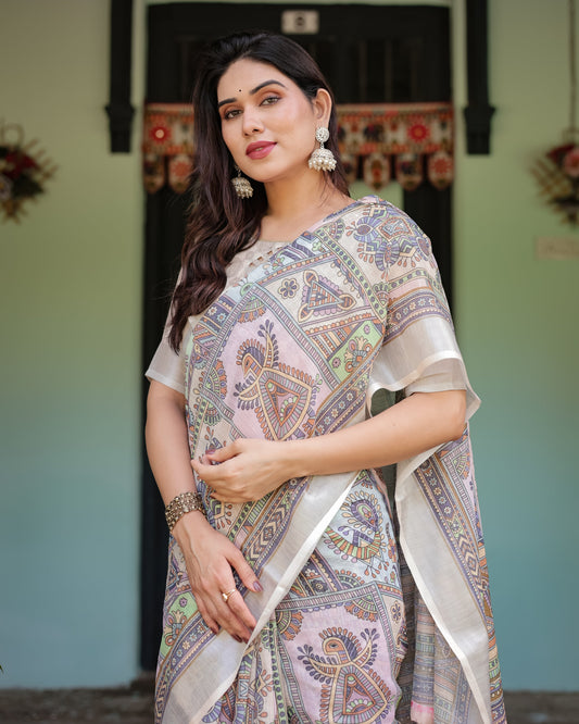 KASHVI PURE LINEN SAREE