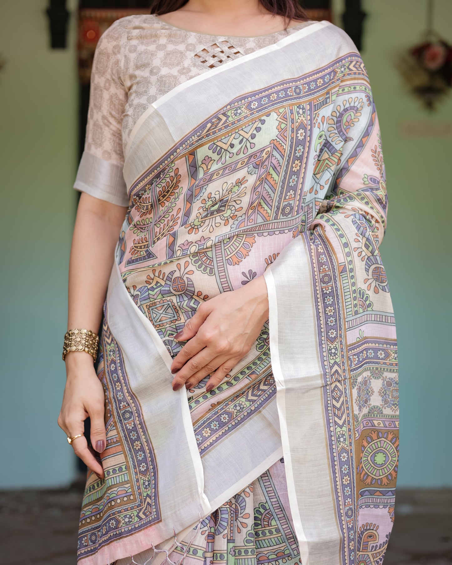 KASHVI PURE LINEN SAREE