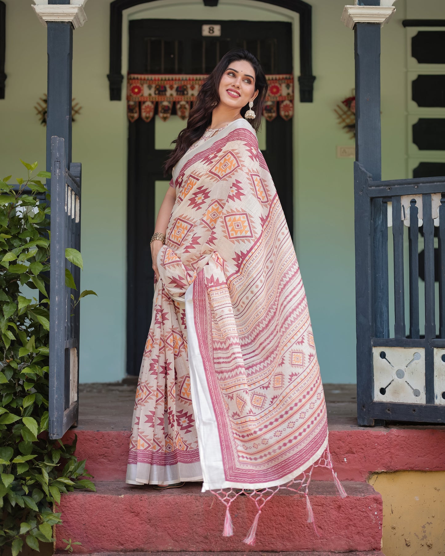 KASHVI PURE LINEN SAREE