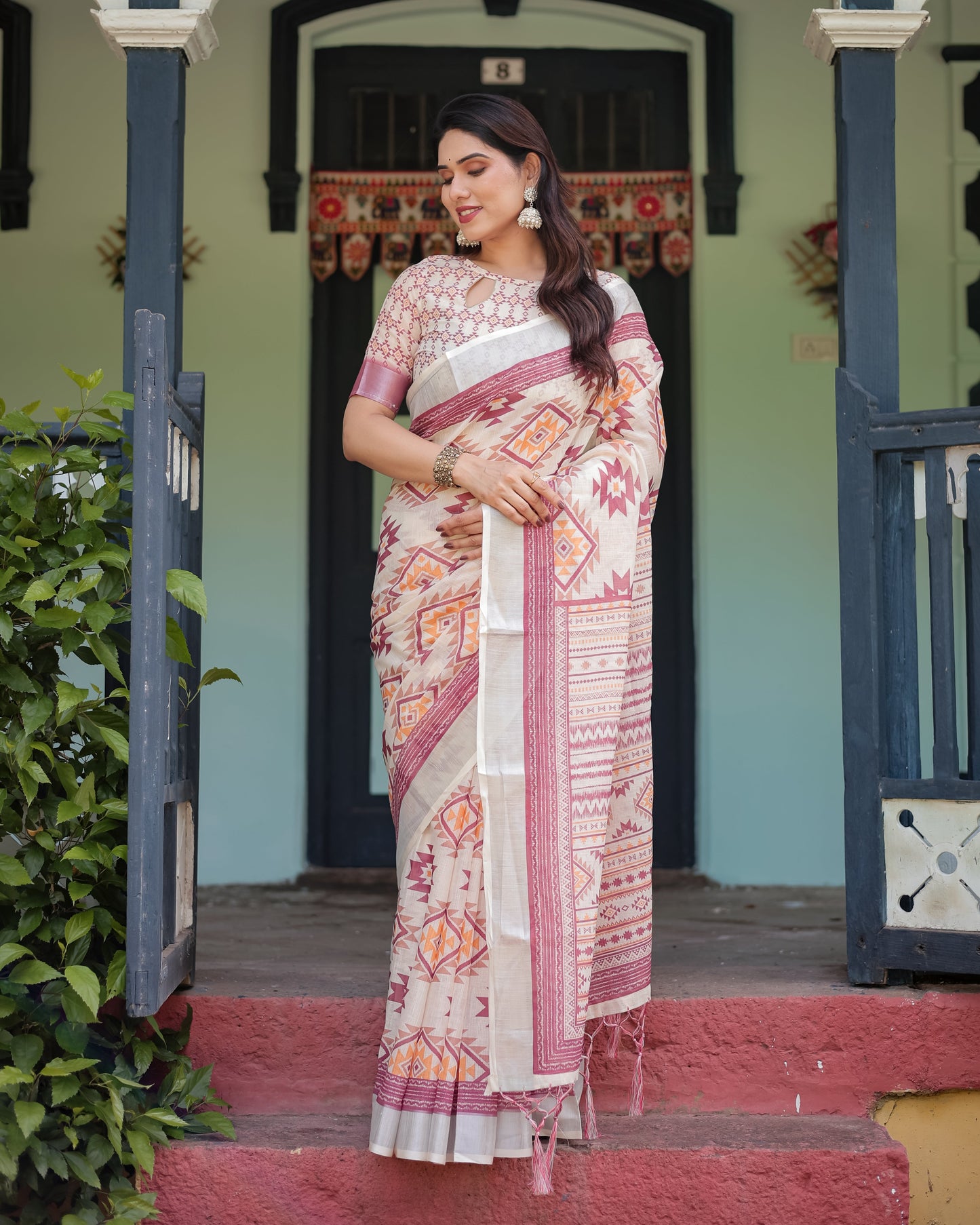 KASHVI PURE LINEN SAREE