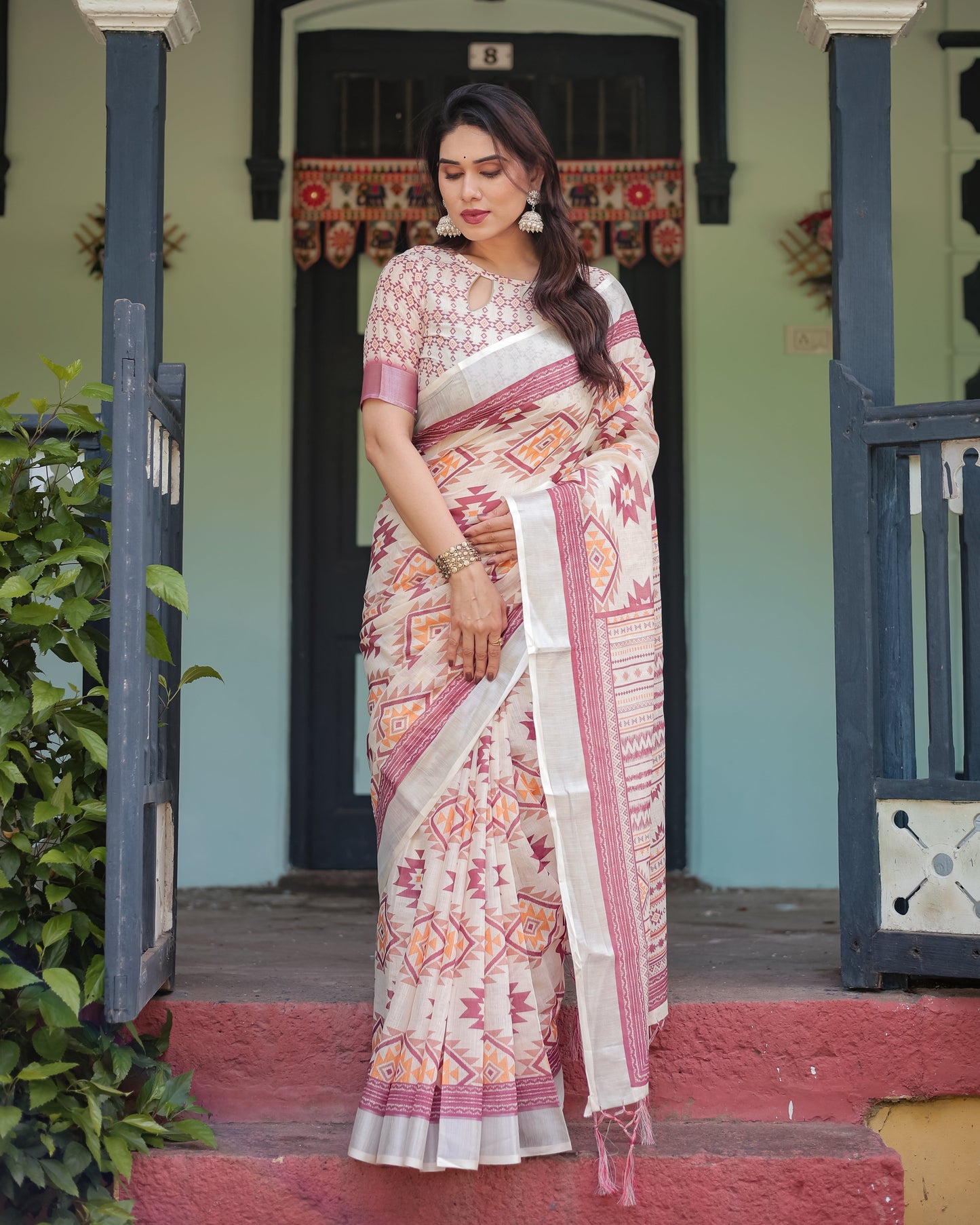 KASHVI PURE LINEN SAREE