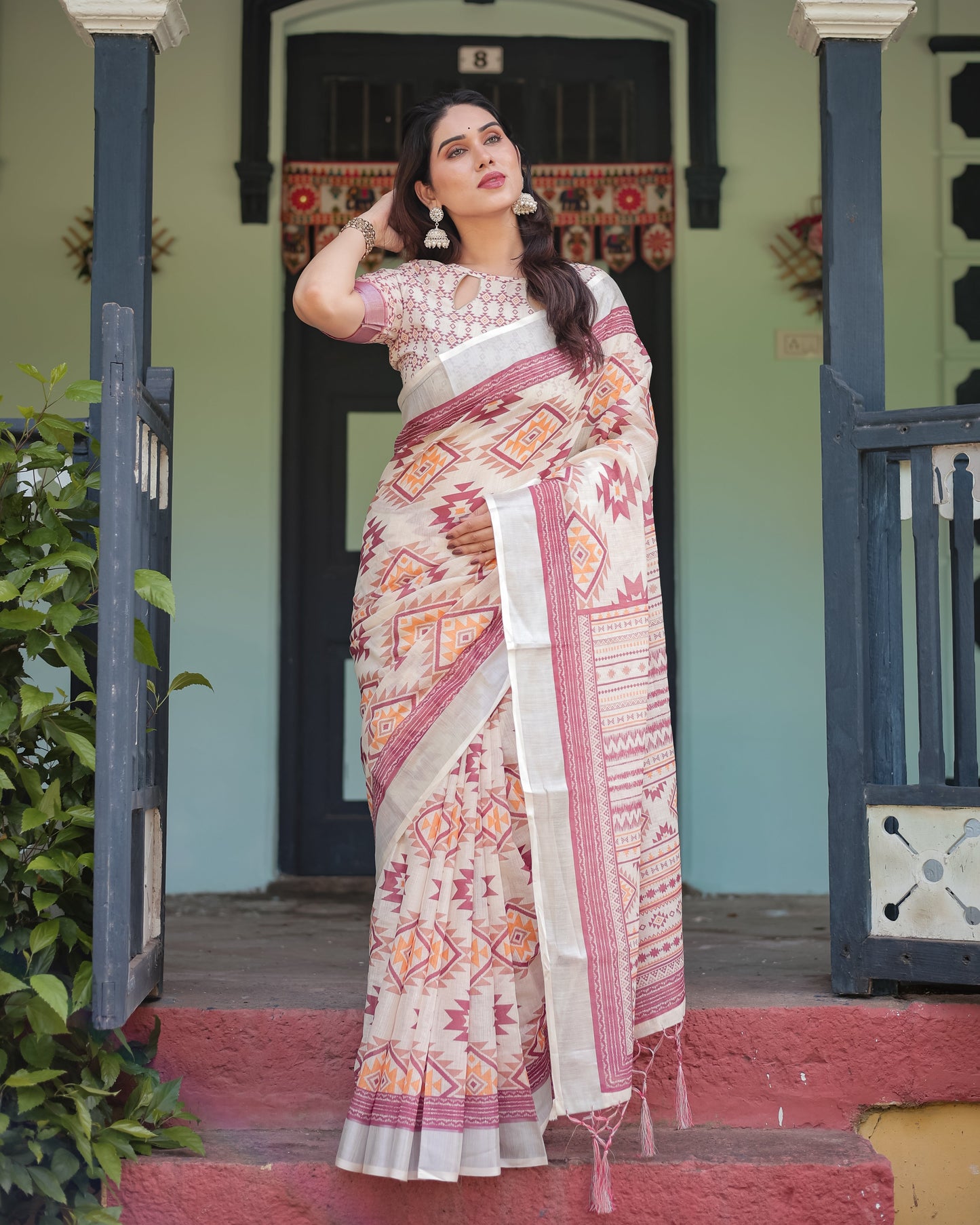 KASHVI PURE LINEN SAREE