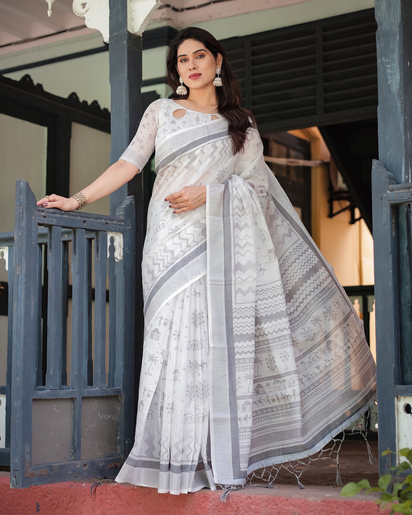 KASHVI PURE LINEN SAREE