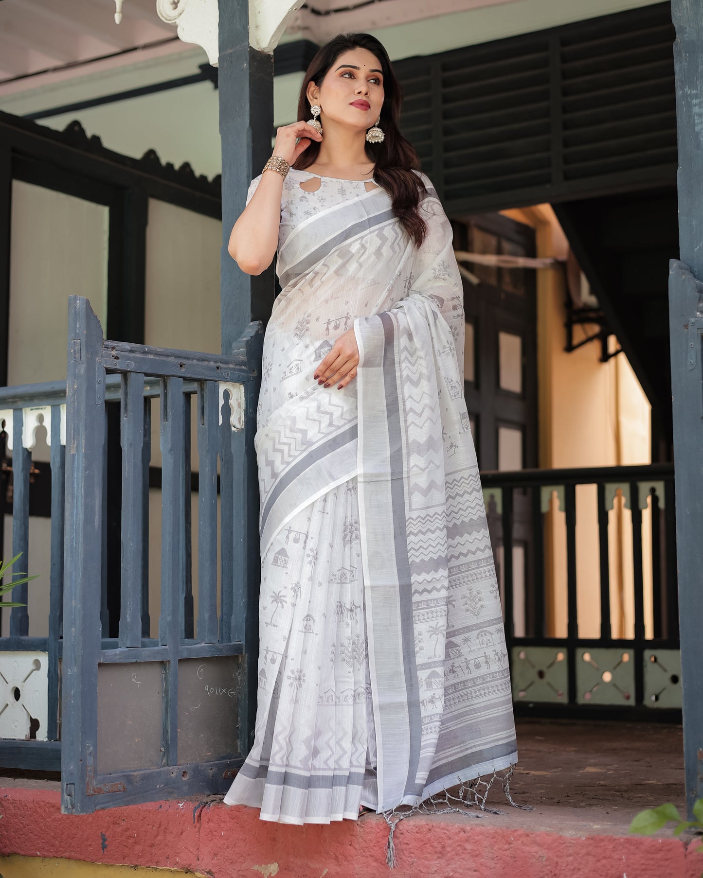 KASHVI PURE LINEN SAREE