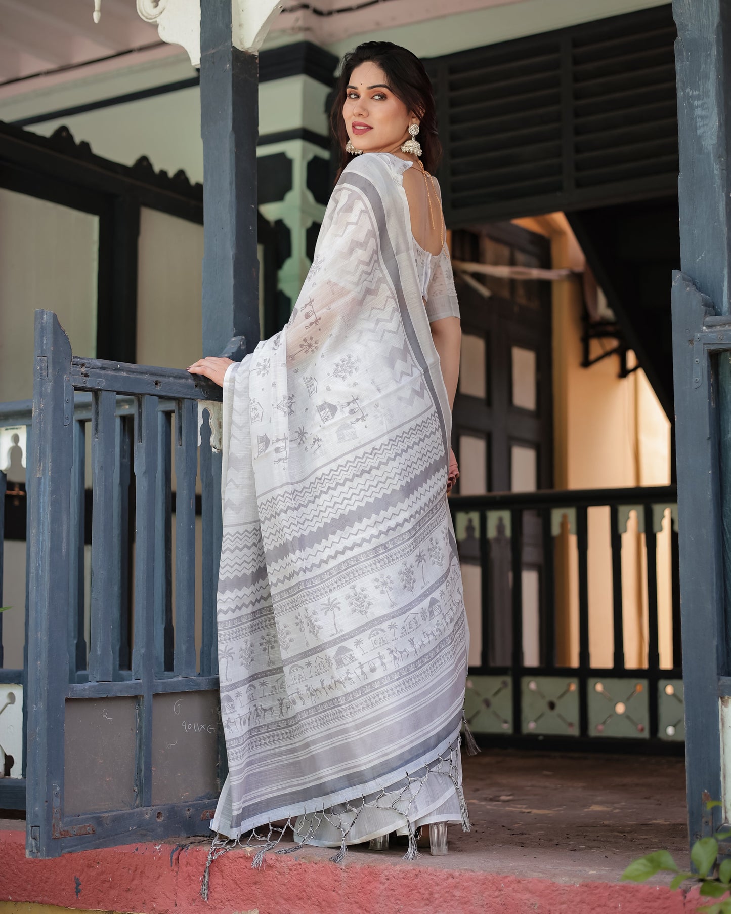KASHVI PURE LINEN SAREE