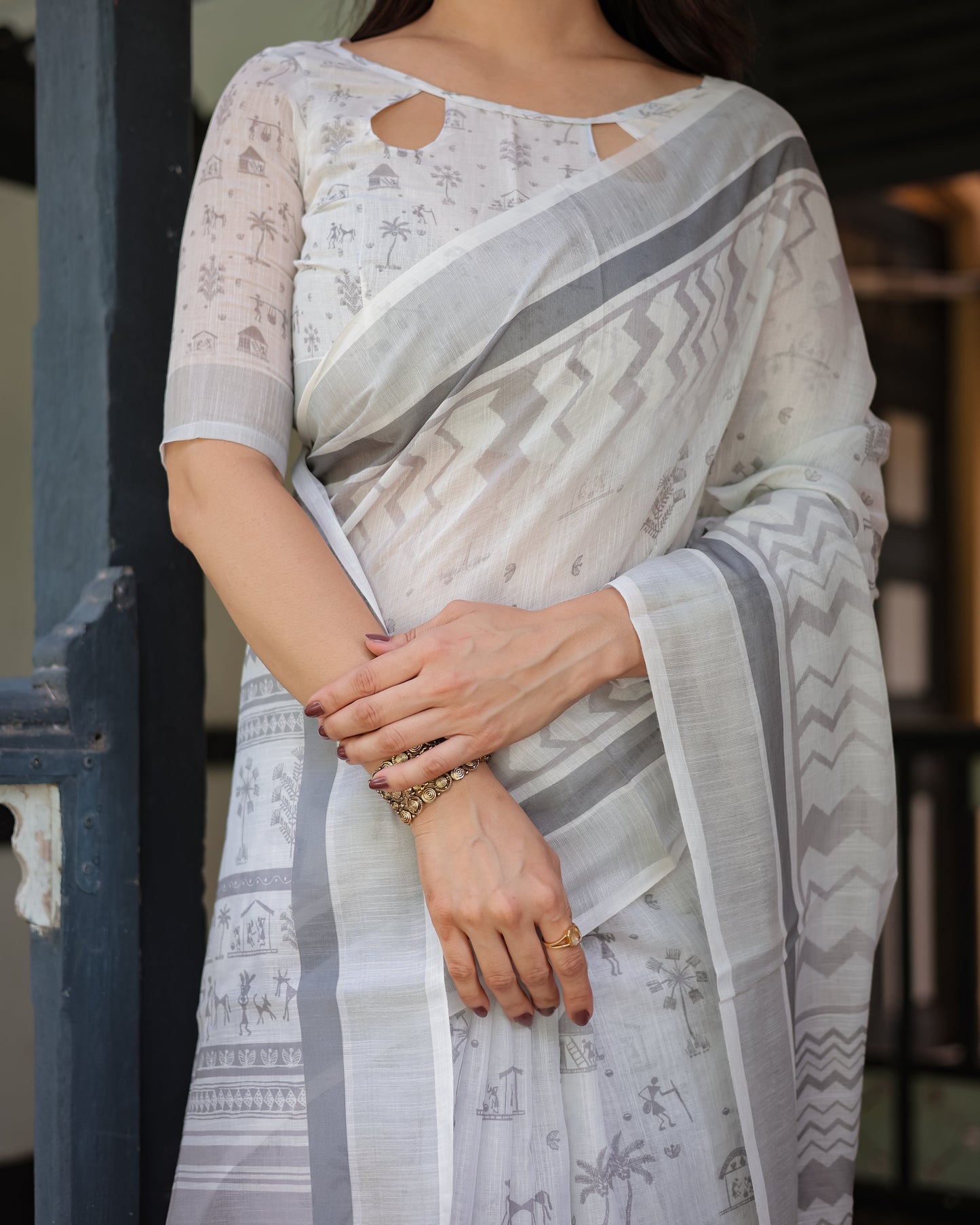KASHVI PURE LINEN SAREE