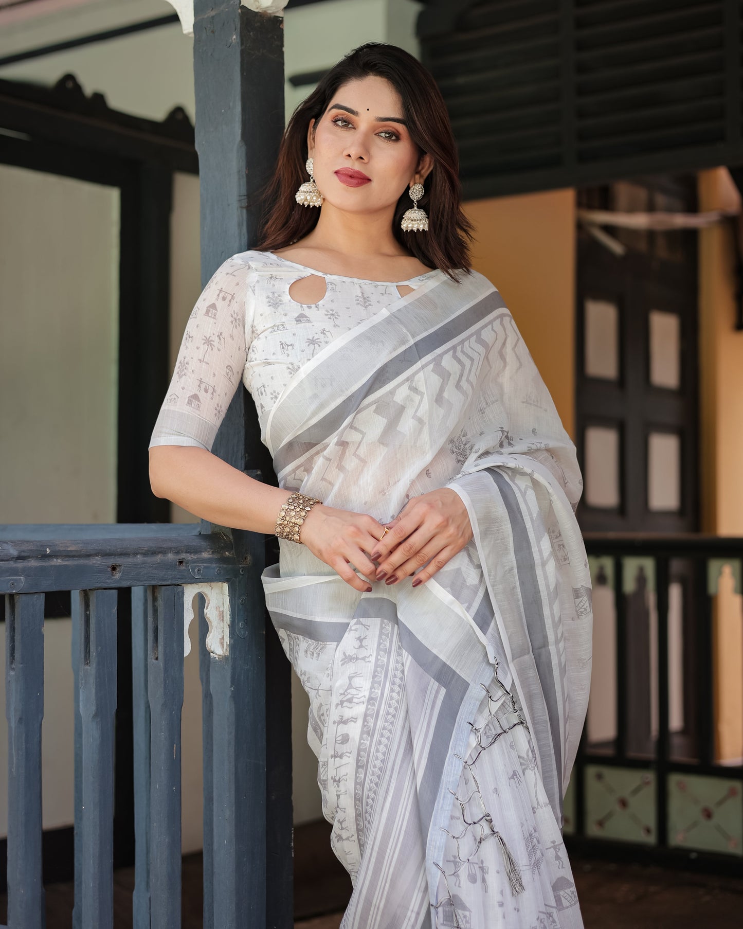 KASHVI PURE LINEN SAREE