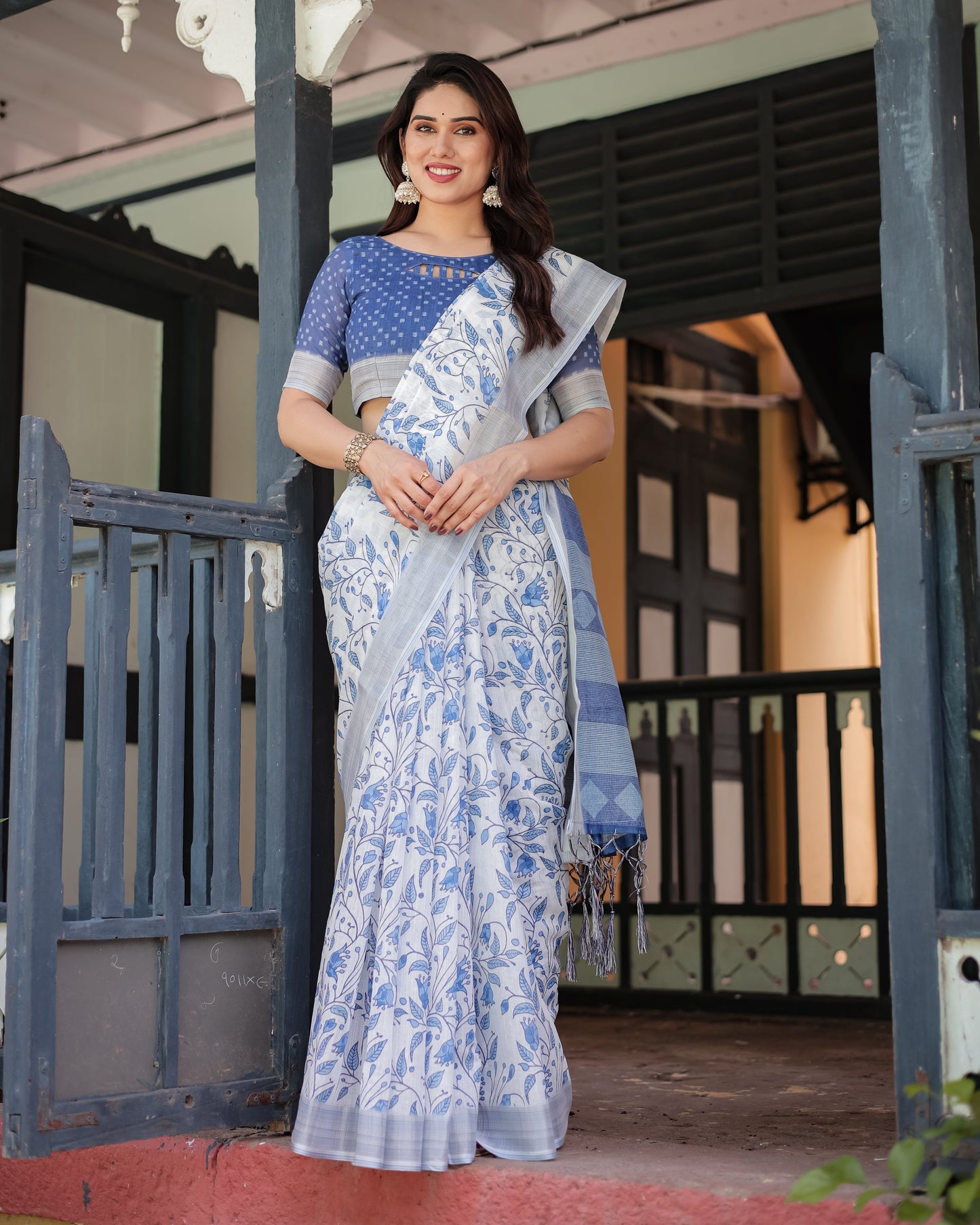 KASHVI PURE LINEN SAREE