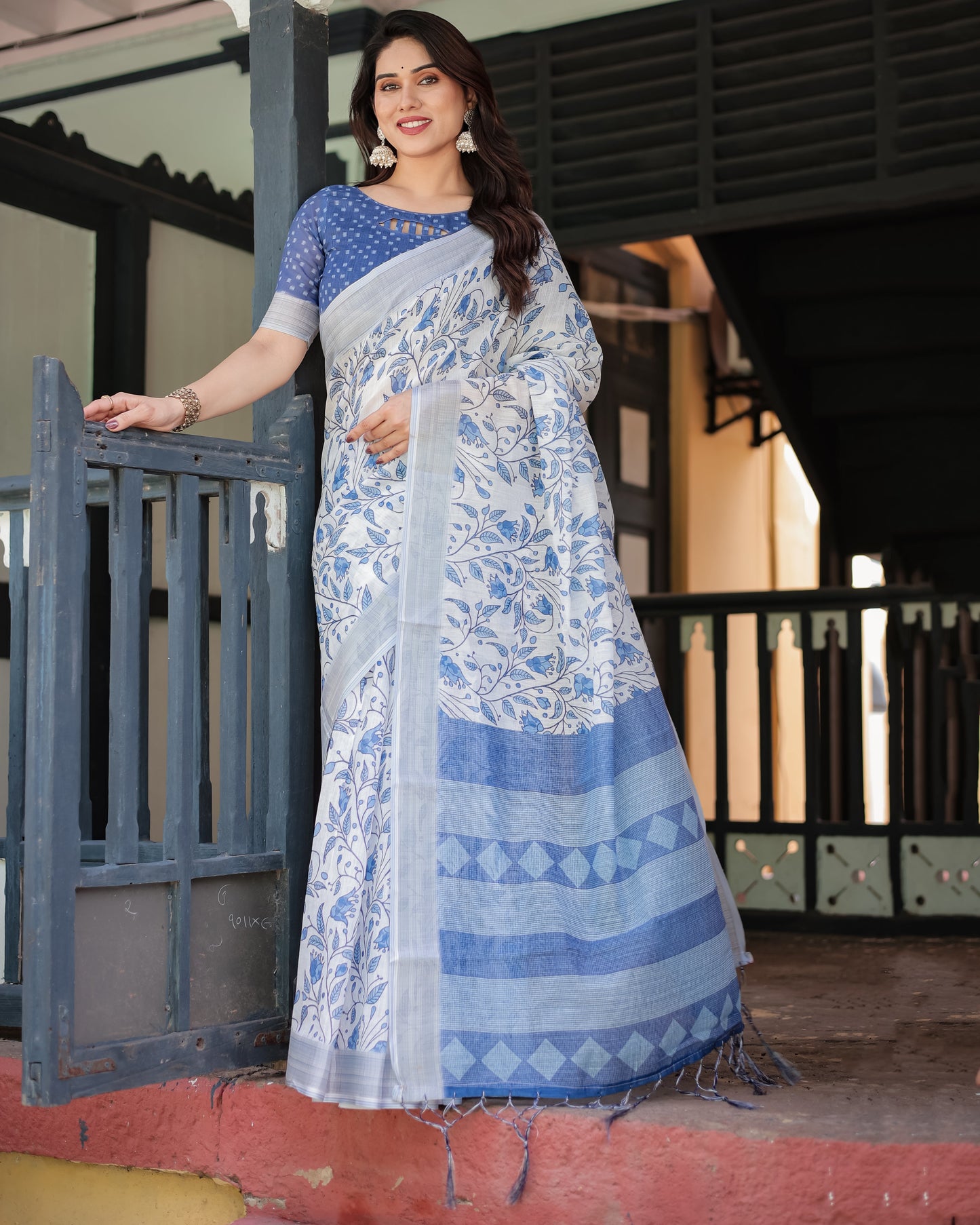 KASHVI PURE LINEN SAREE