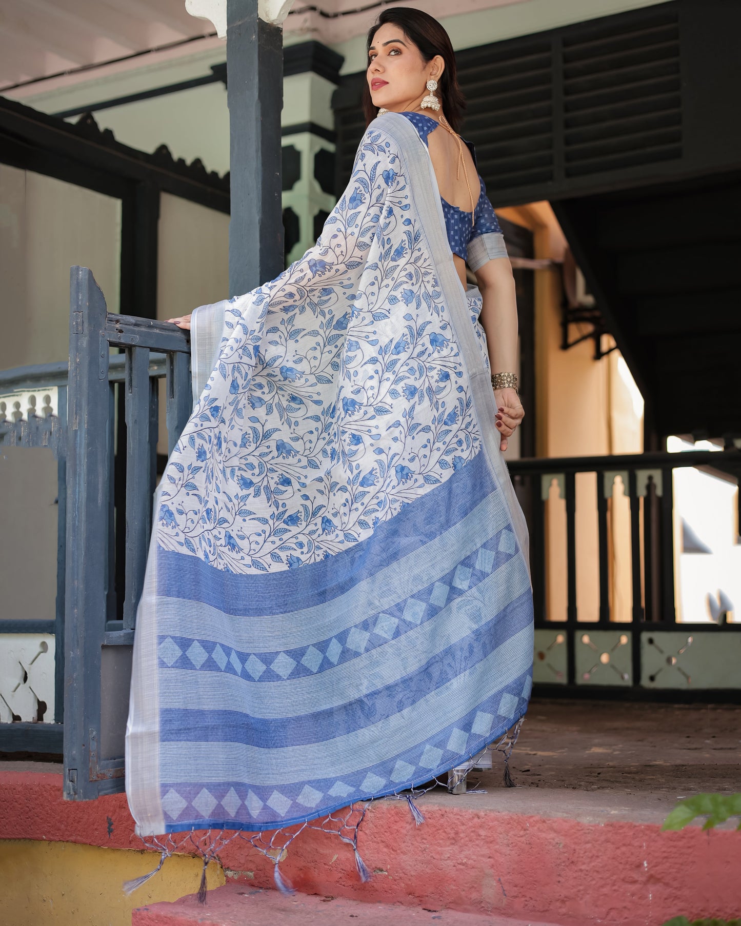 KASHVI PURE LINEN SAREE