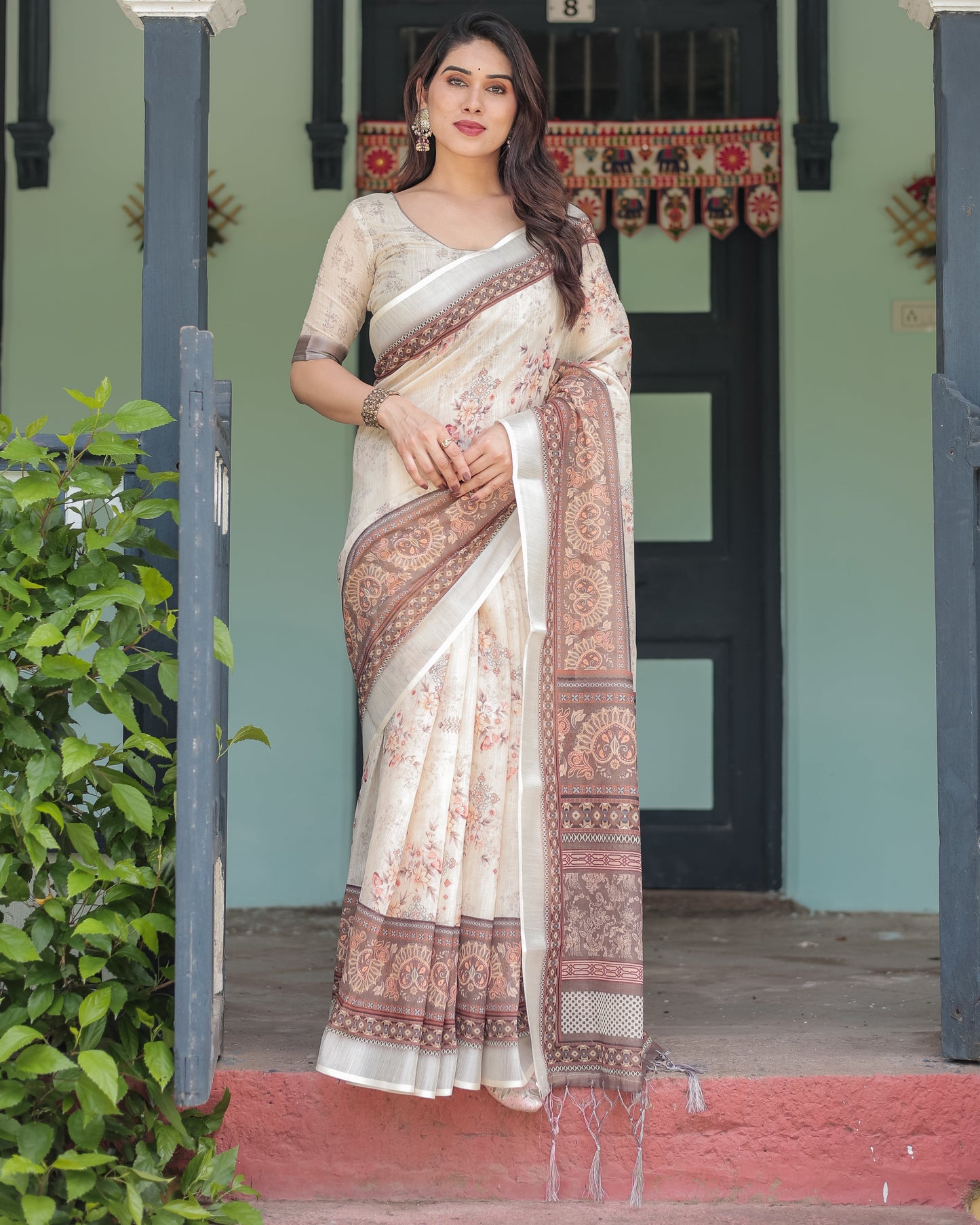 KASHVI PURE LINEN SAREE