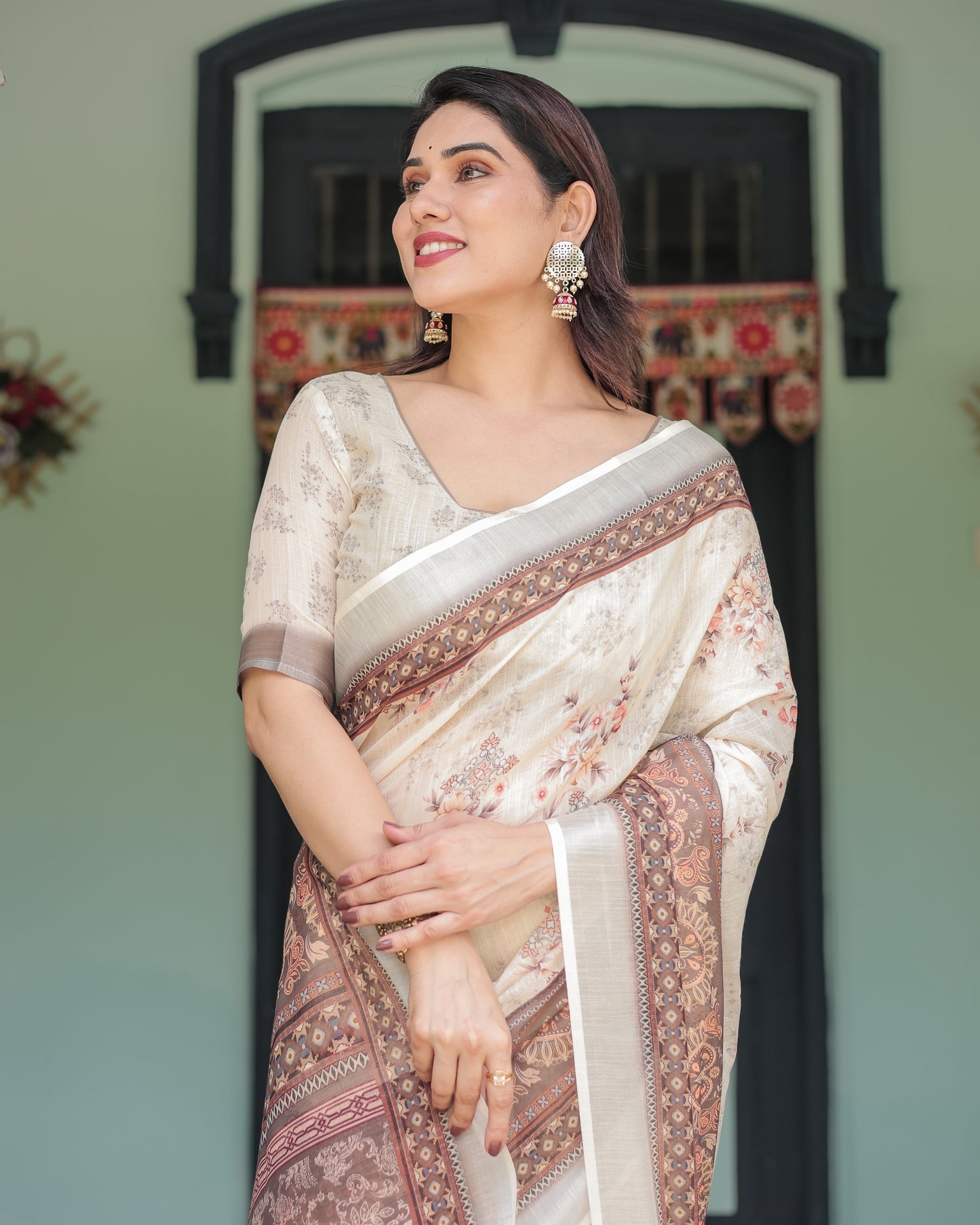 KASHVI PURE LINEN SAREE