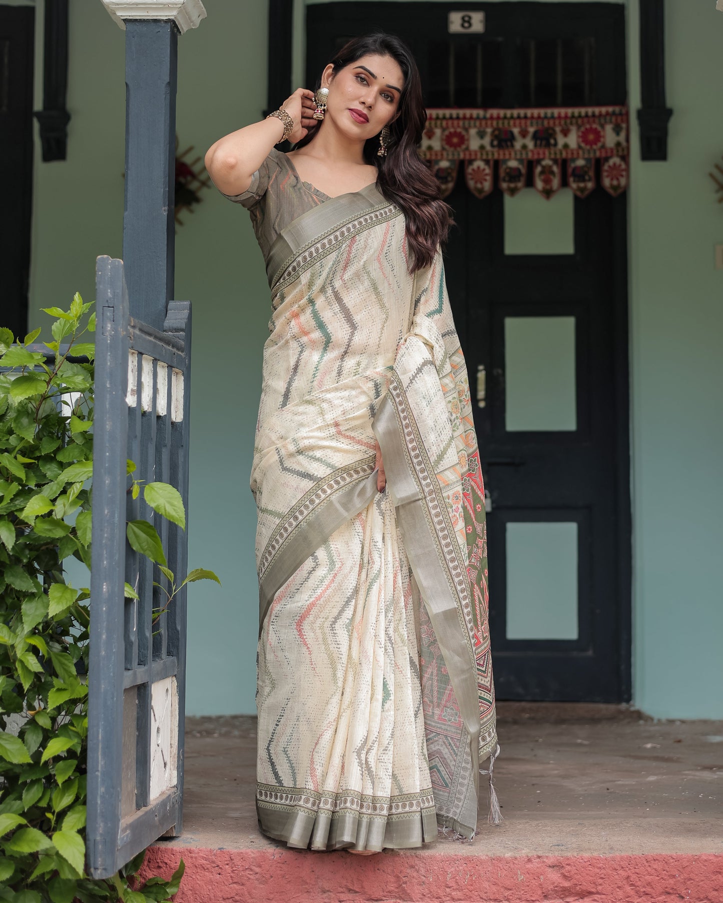KASHVI PURE LINEN SAREE
