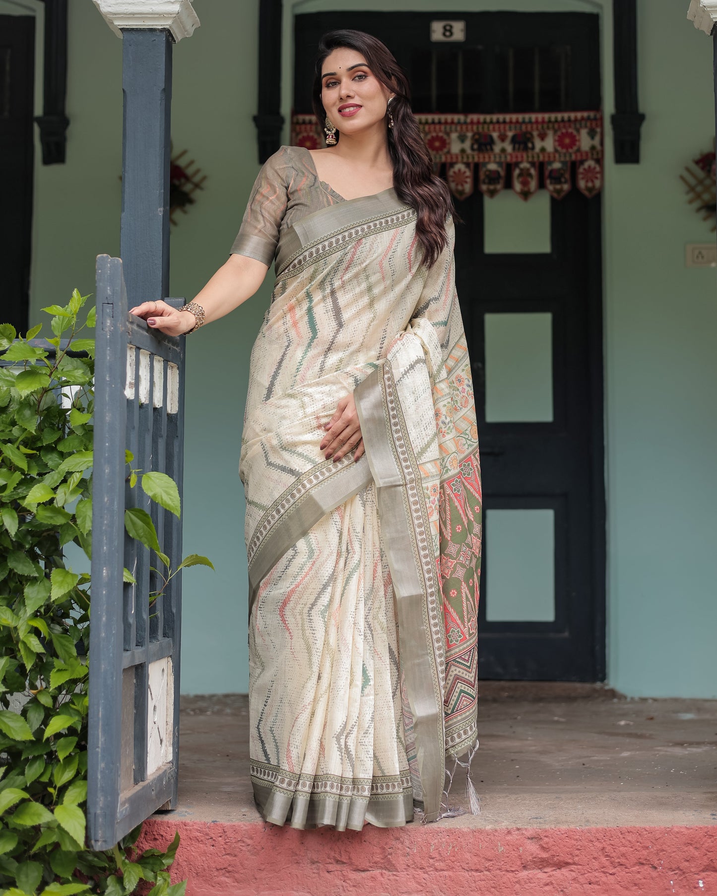 KASHVI PURE LINEN SAREE