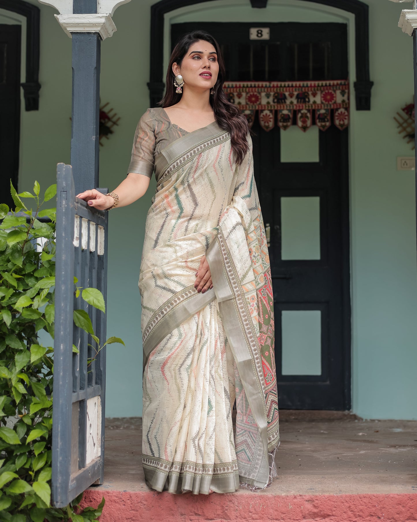KASHVI PURE LINEN SAREE