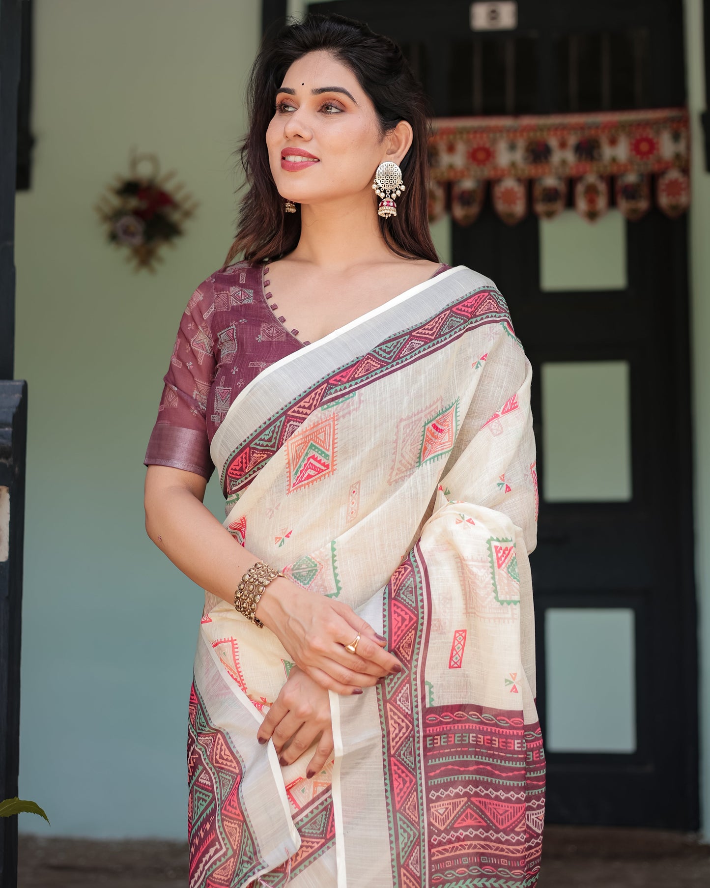 KASHVI PURE LINEN SAREE