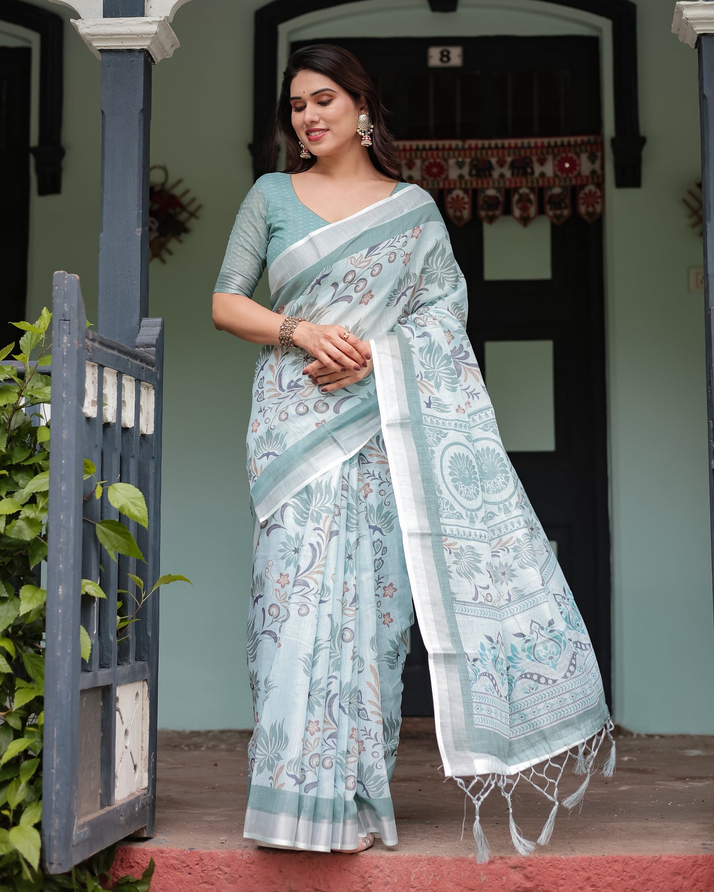 KASHVI PURE LINEN SAREE