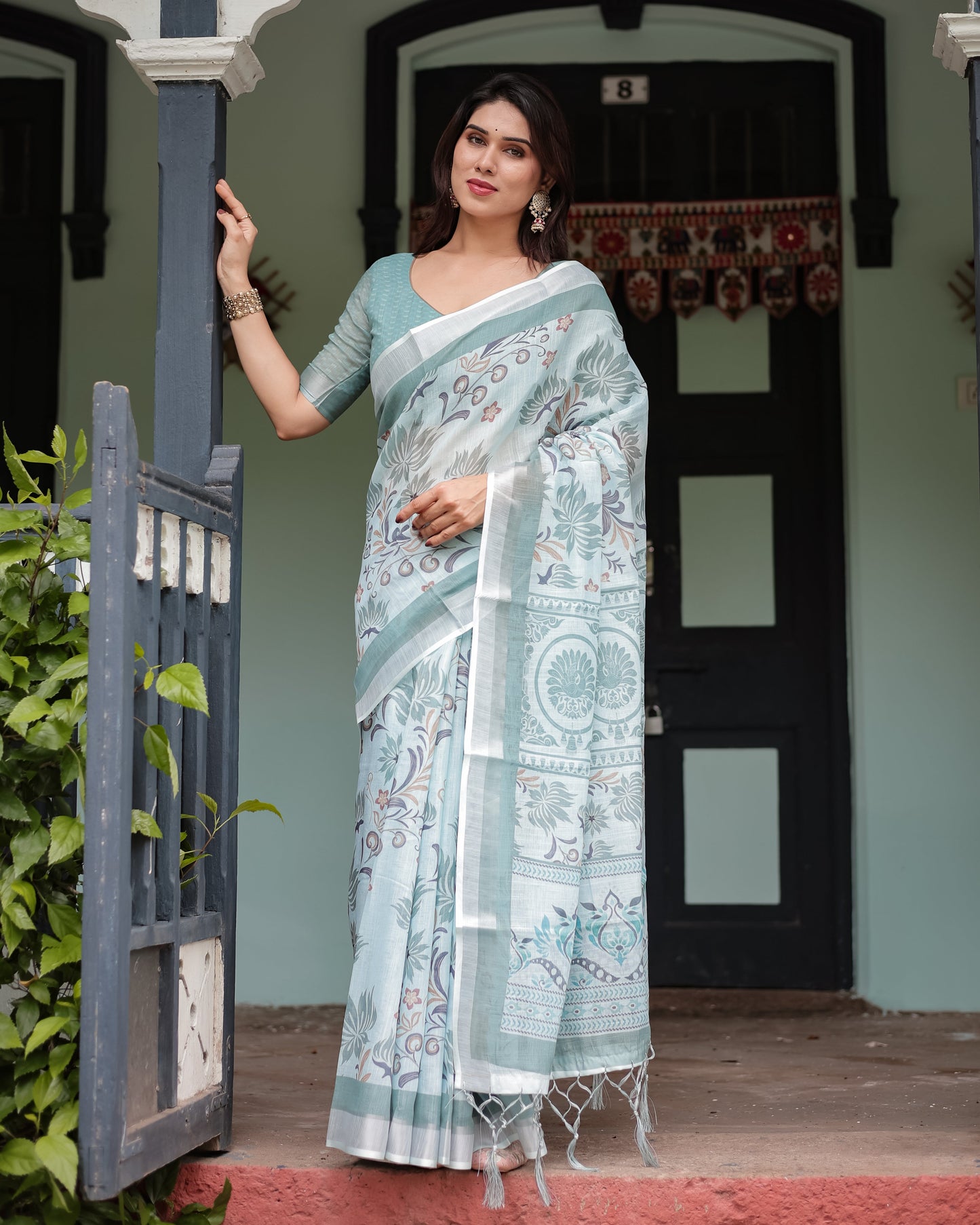 KASHVI PURE LINEN SAREE