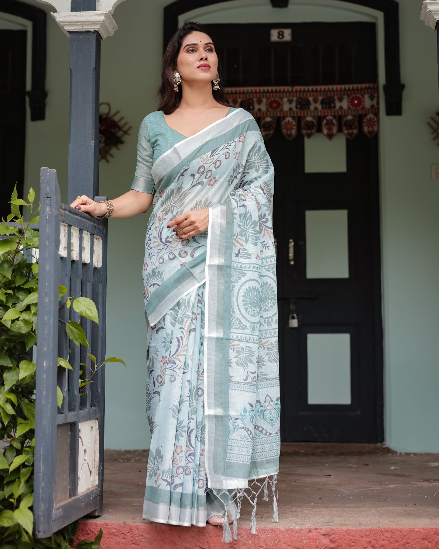 KASHVI PURE LINEN SAREE