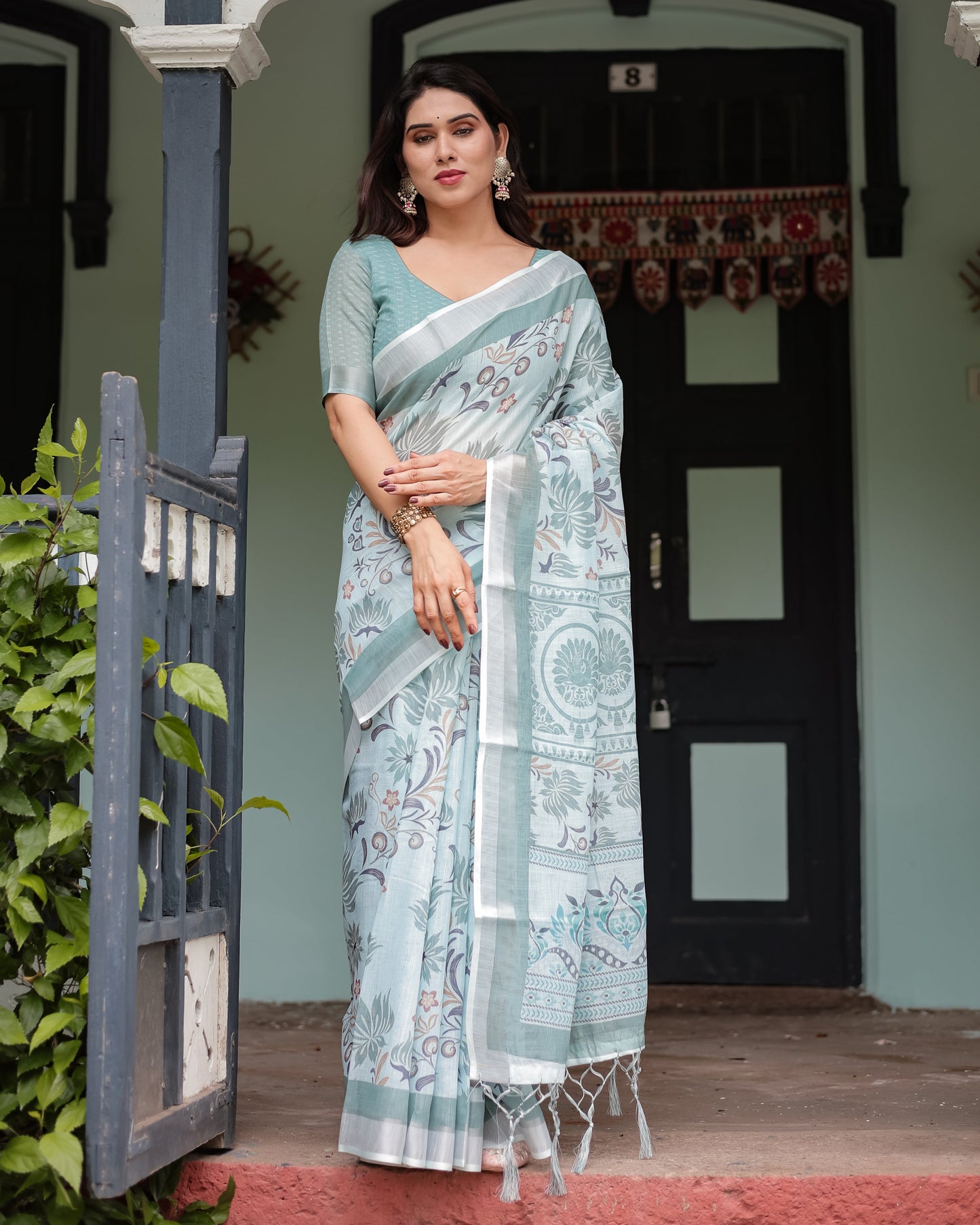 KASHVI PURE LINEN SAREE