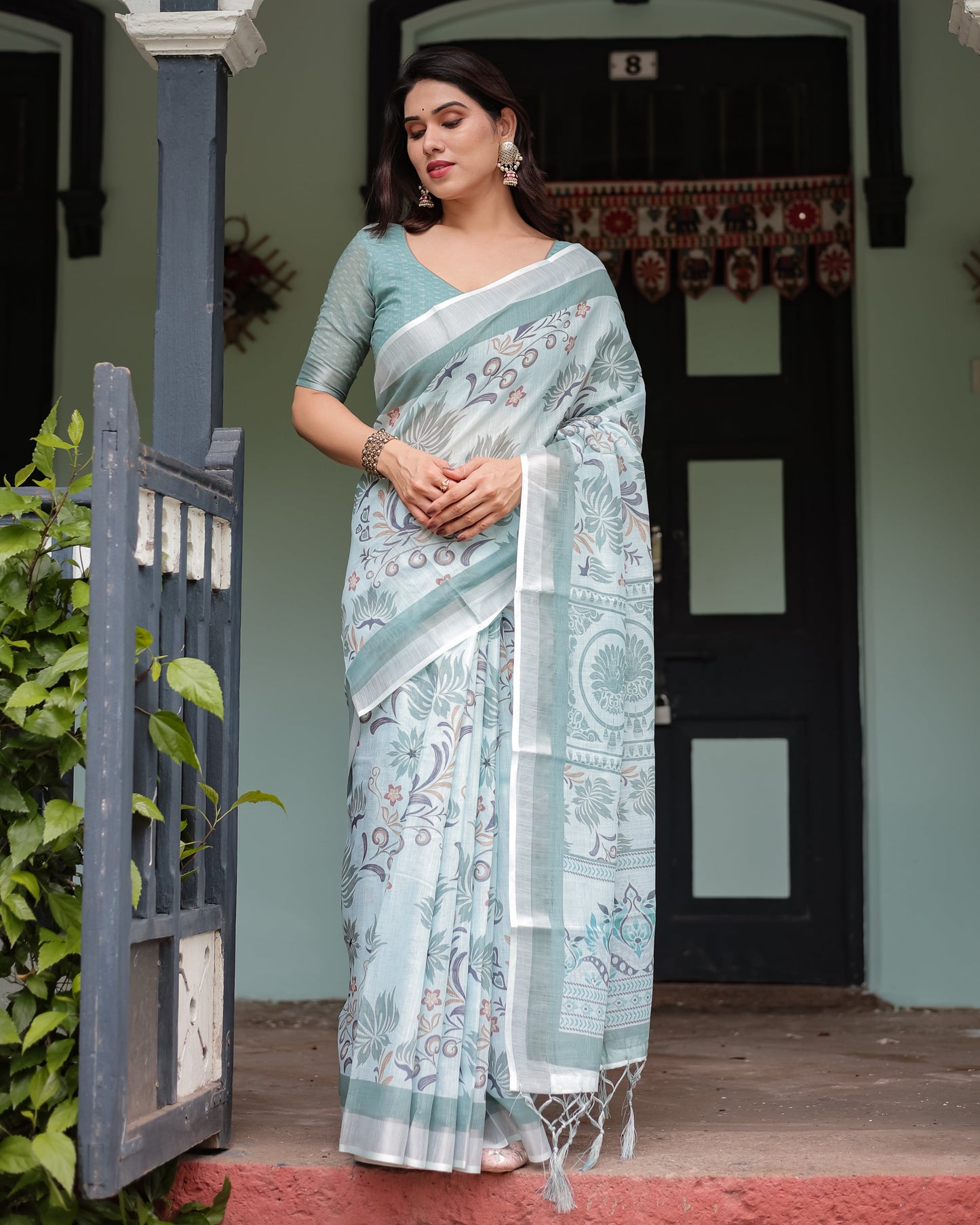KASHVI PURE LINEN SAREE
