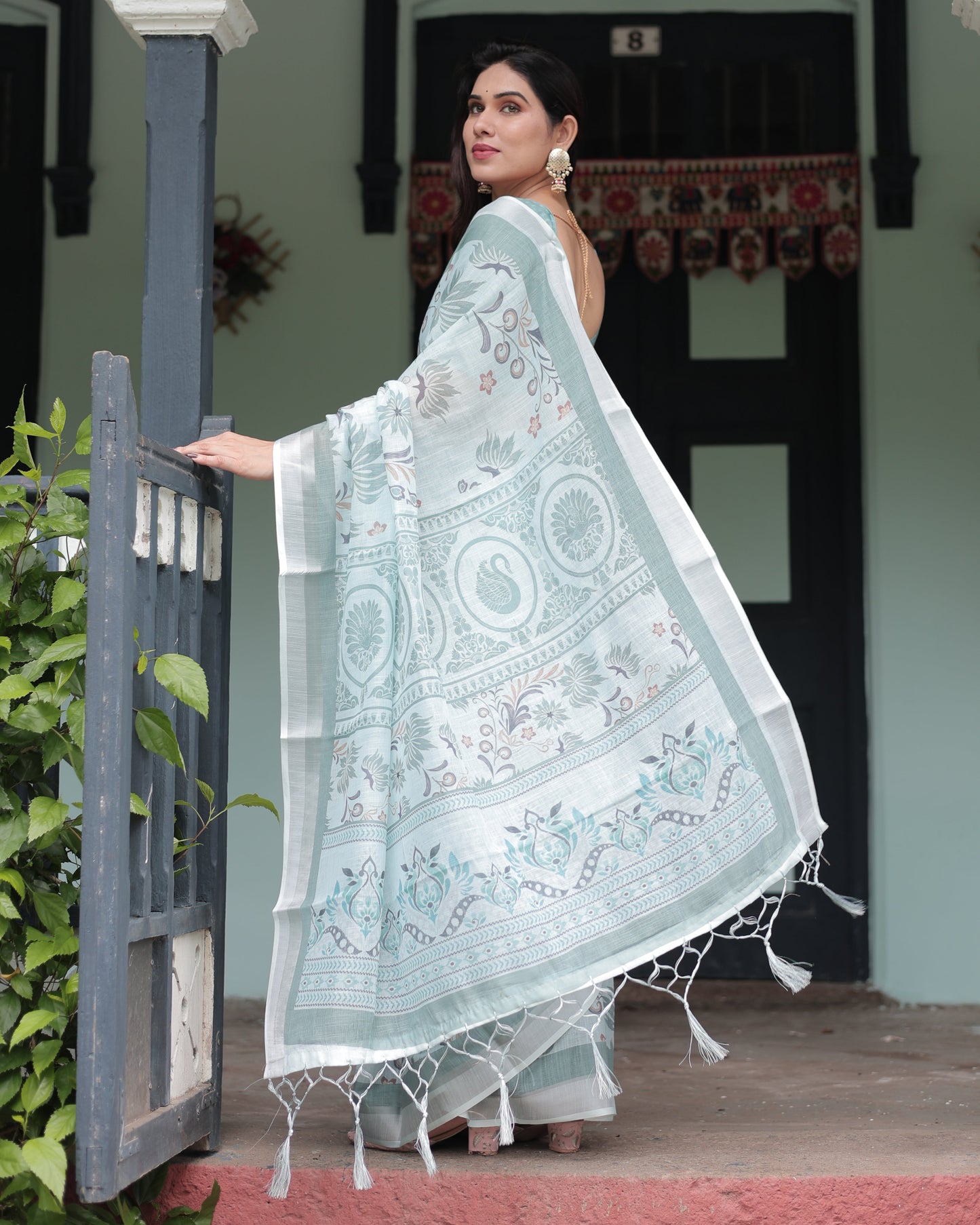 KASHVI PURE LINEN SAREE