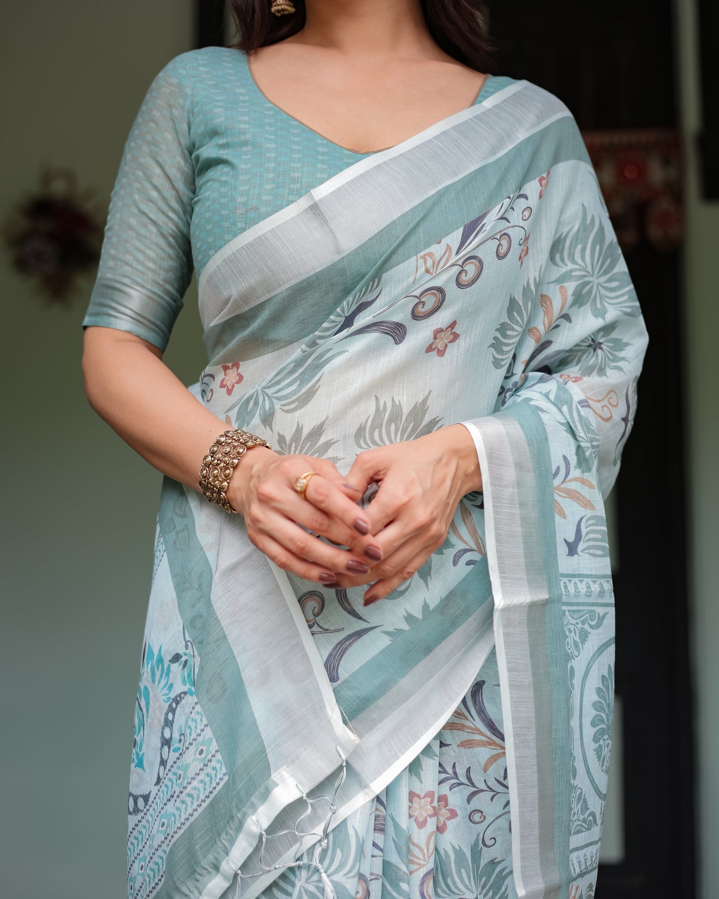 KASHVI PURE LINEN SAREE