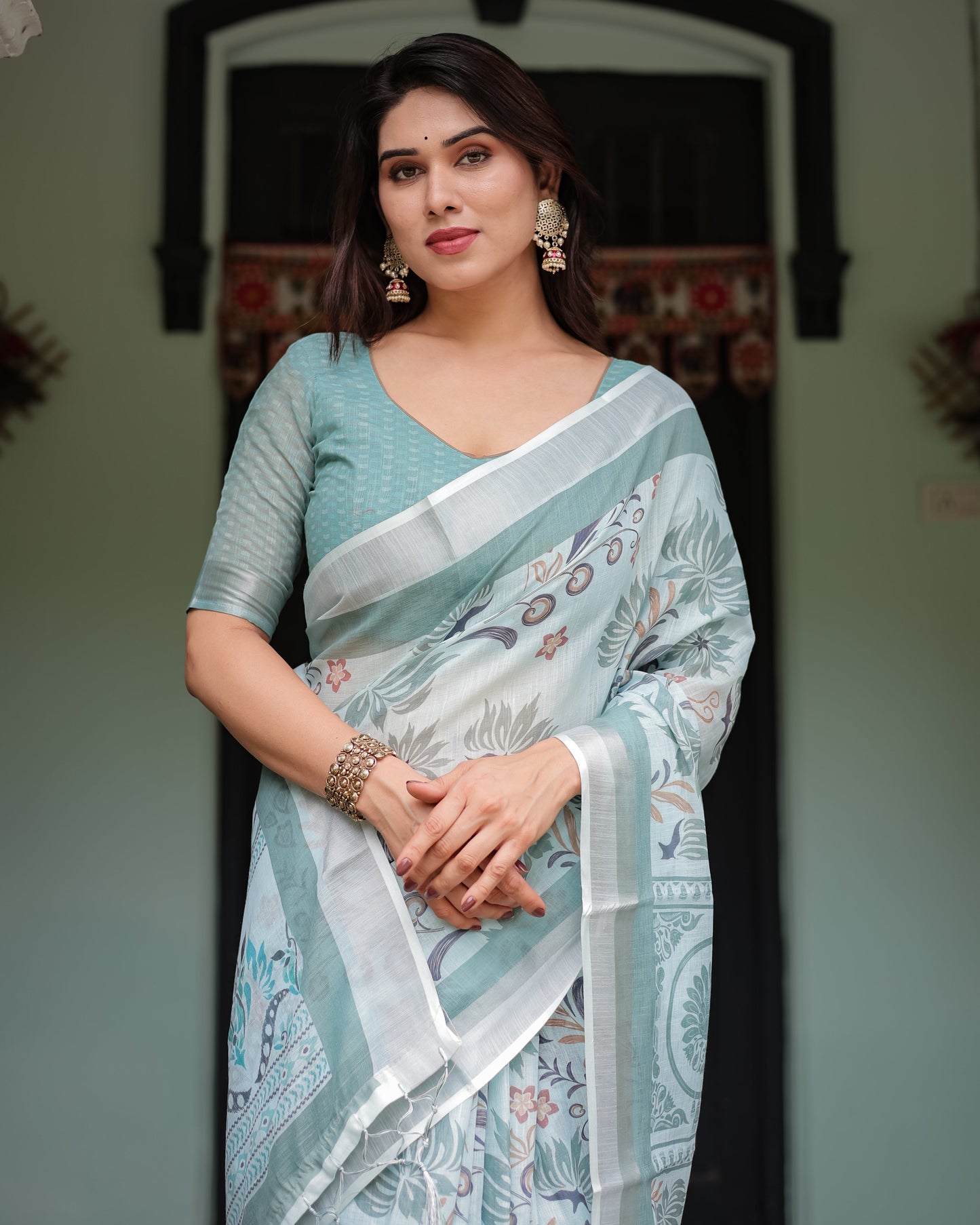 KASHVI PURE LINEN SAREE