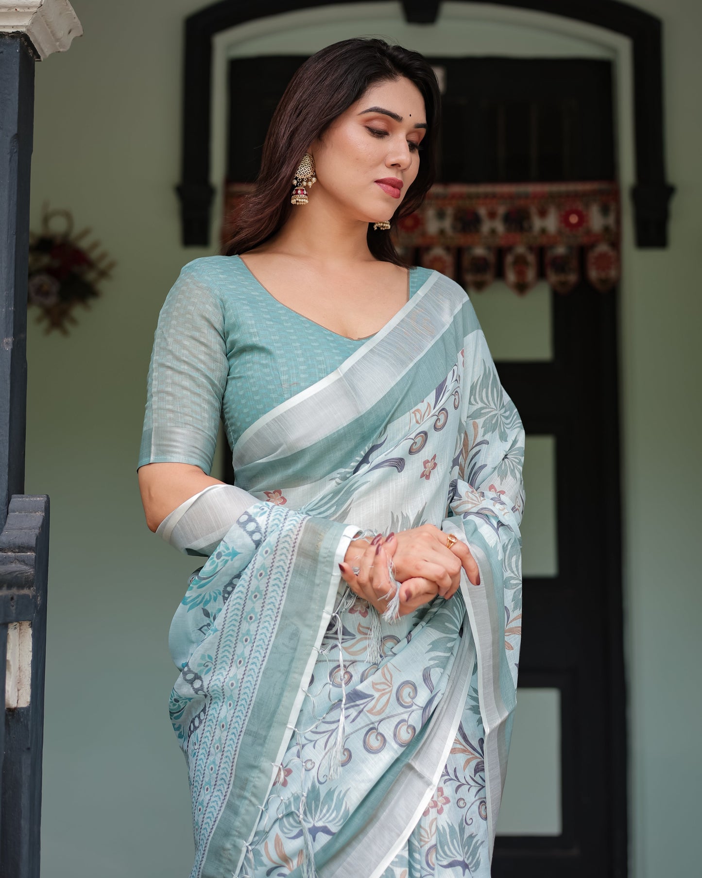 KASHVI PURE LINEN SAREE