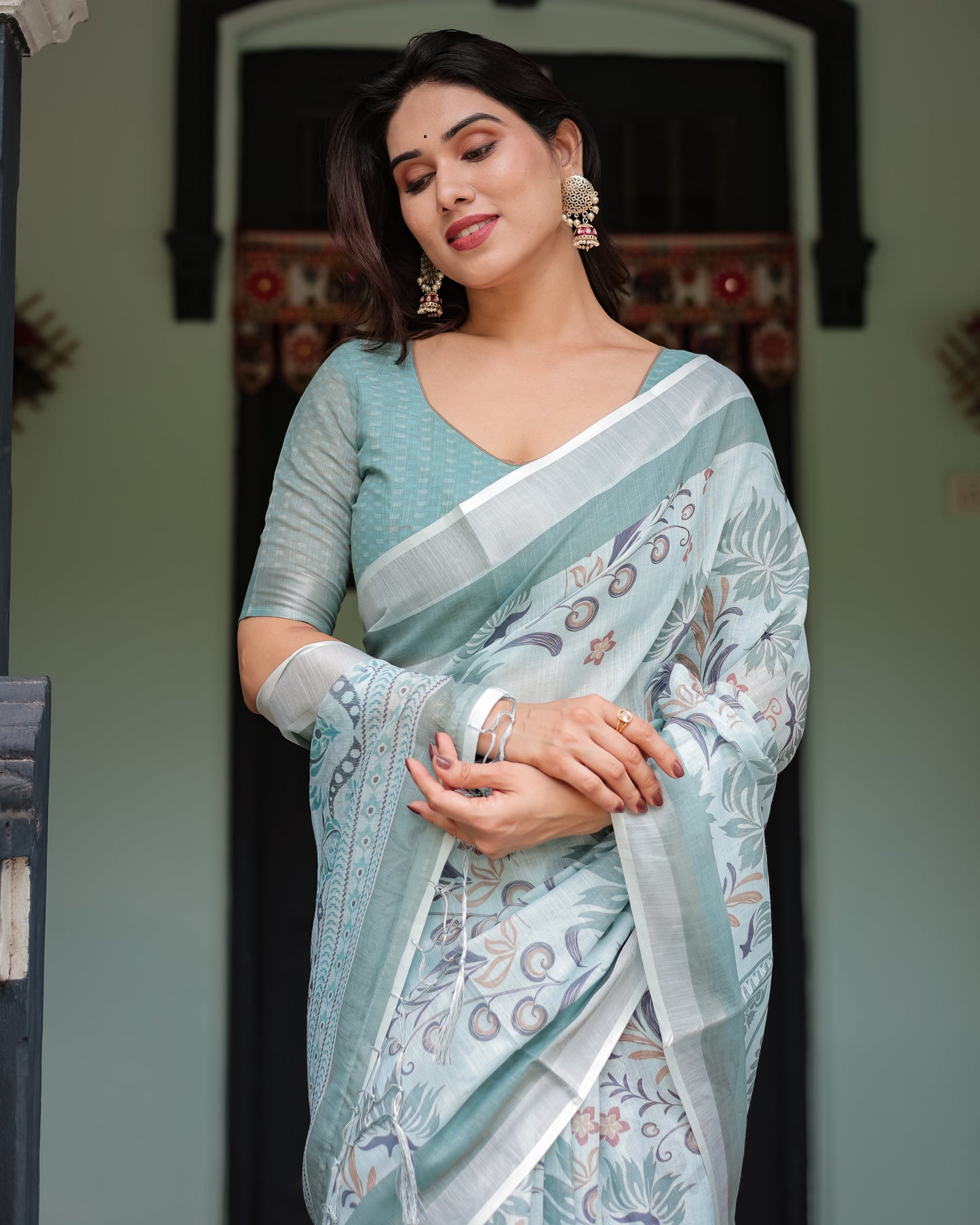 KASHVI PURE LINEN SAREE