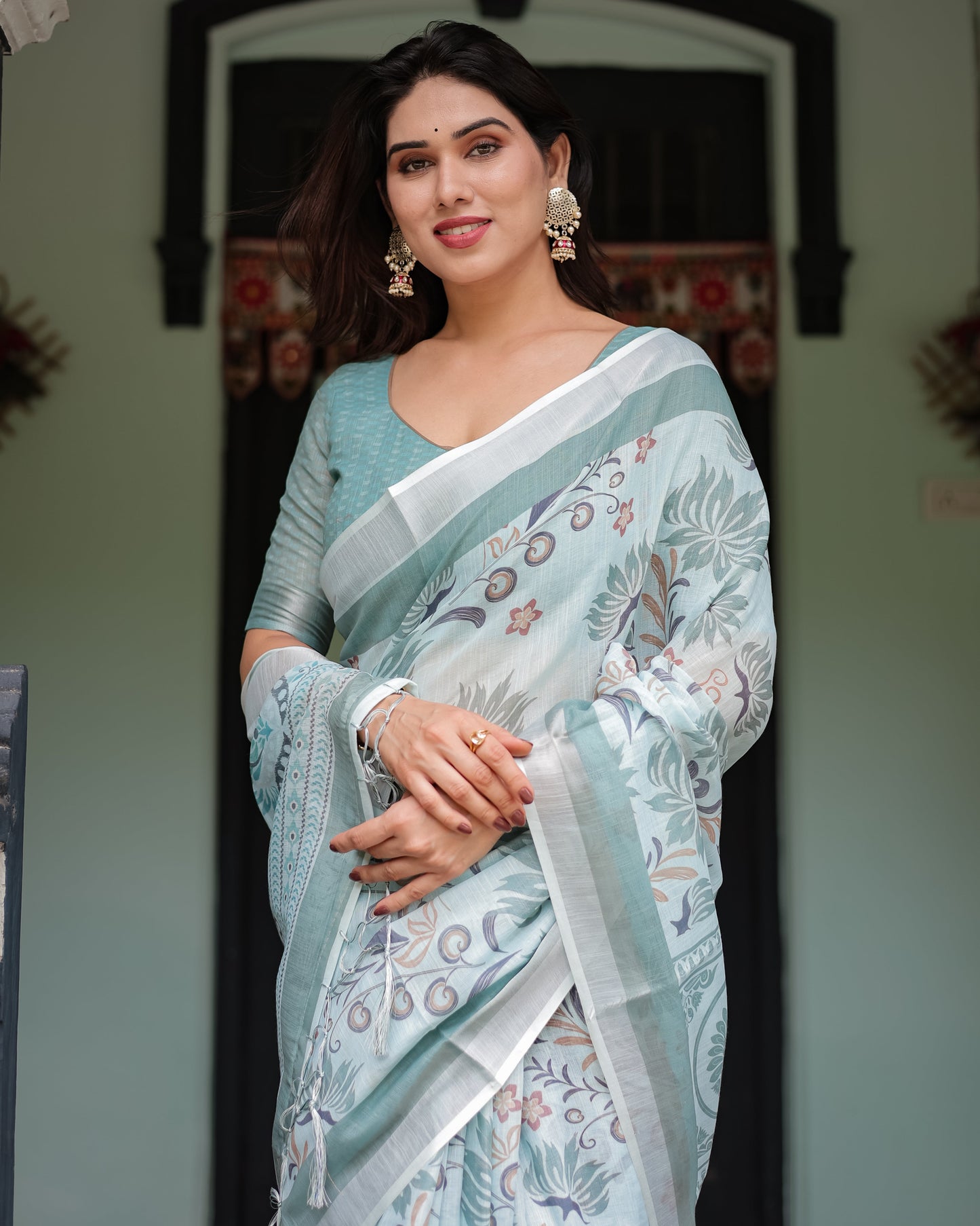 KASHVI PURE LINEN SAREE